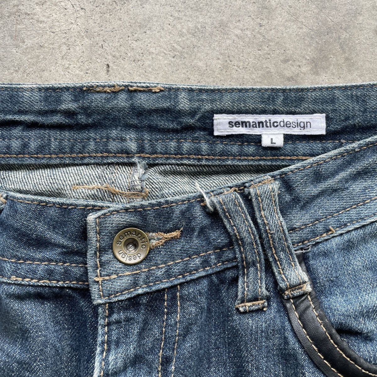 If Six Was Nine Vintage Semantic Design Flare Faded Bootcut Jeans Pants W33 Size US 33 - 7 Thumbnail