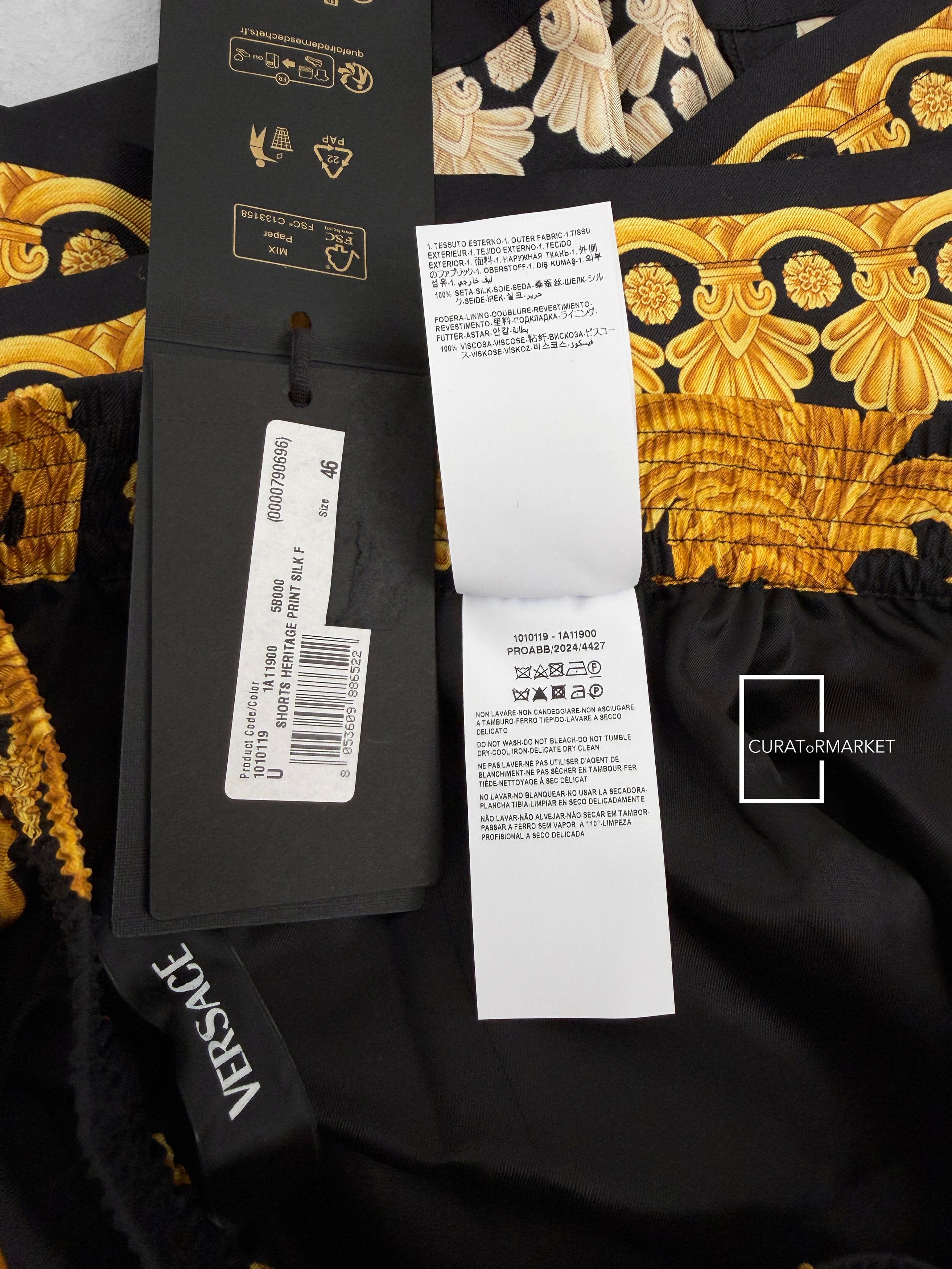 Versace EU46 Silk Gold Medusa Heritage Barocco Baroque Print SS24 Size US 30 / EU 46 - 10 Thumbnail