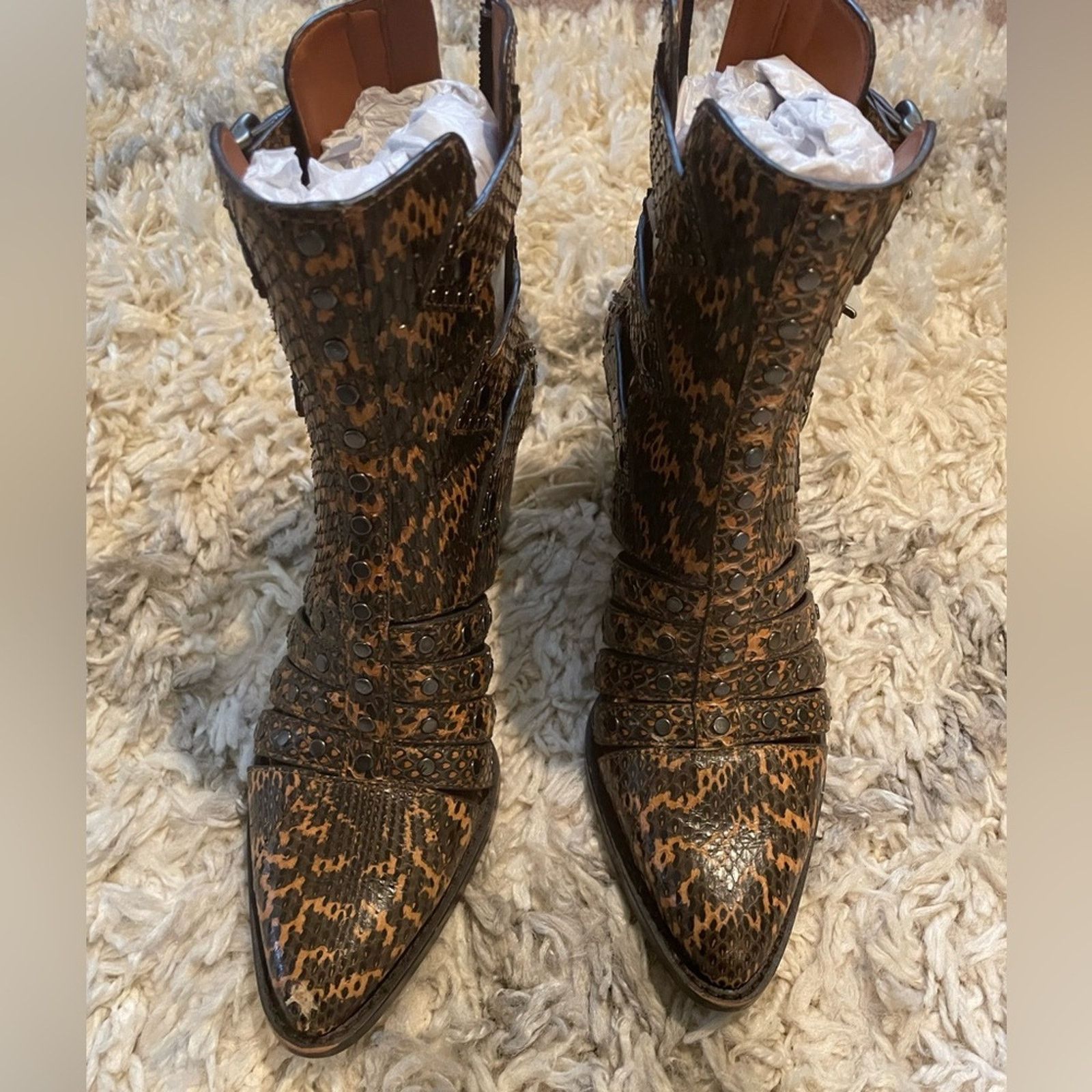 Coach Coach Snakeskin Bootie Size US 7 / IT 37 - 9 Thumbnail