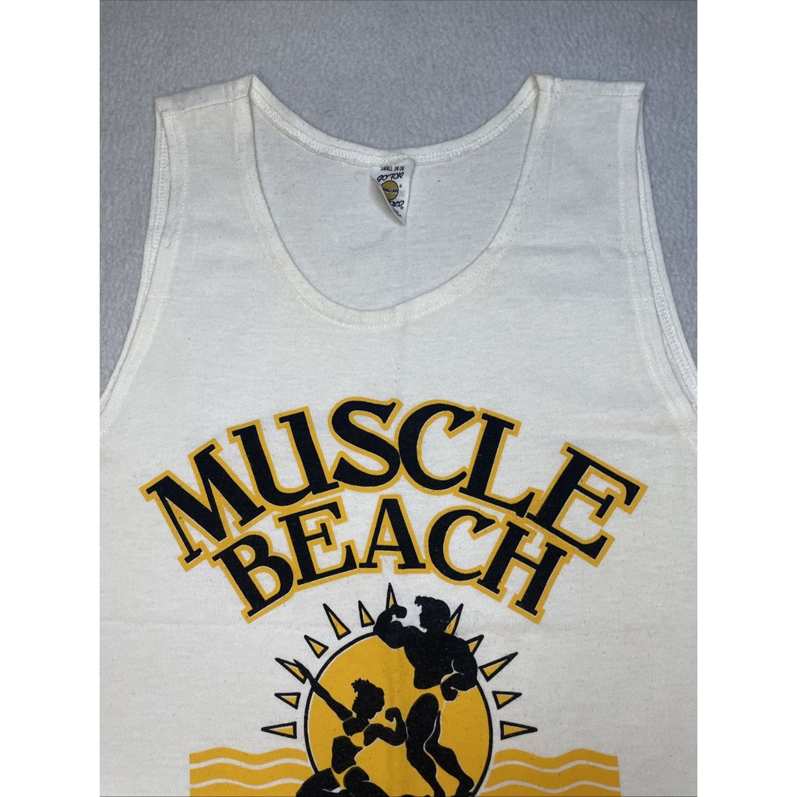Other Vintage 80s Muscle Beach Barbell Club Golden Era Mens Small Size US S / EU 44-46 / 1 - 2 Thumbnail