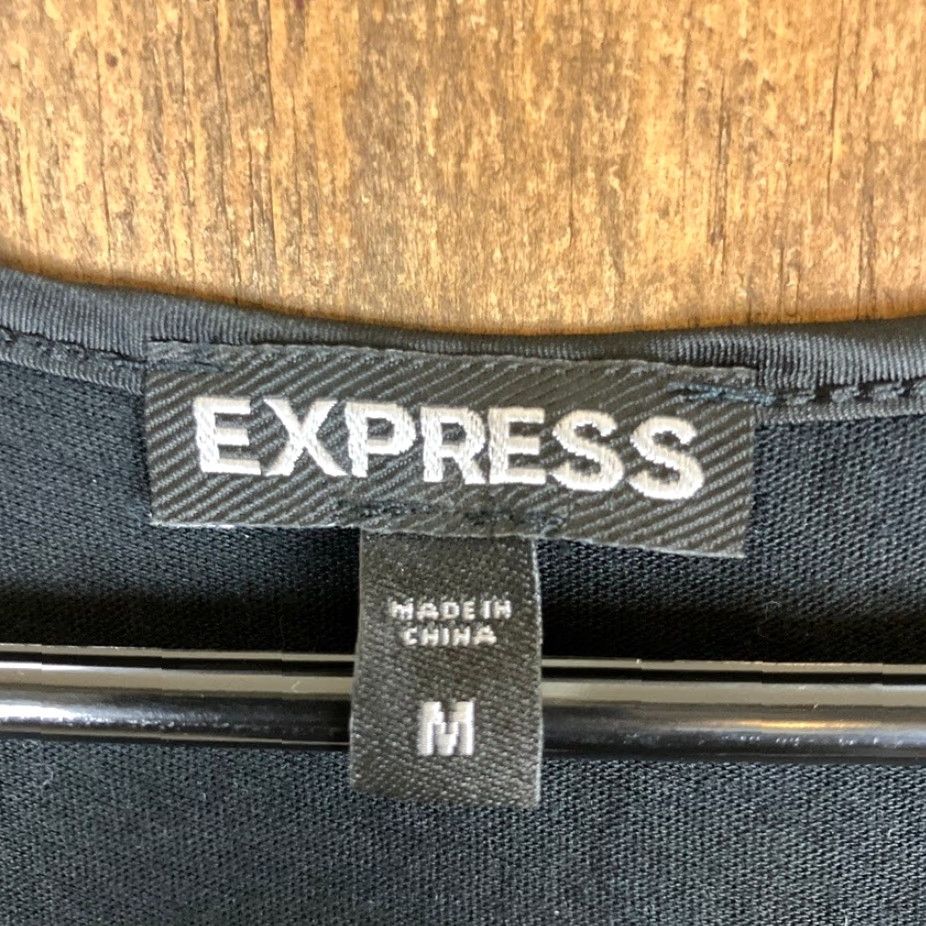 Express Express Tank Womens Sequin Black Scoop Neck Modal Blend Medium Size M / US 6-8 / IT 42-44 - 4 Thumbnail