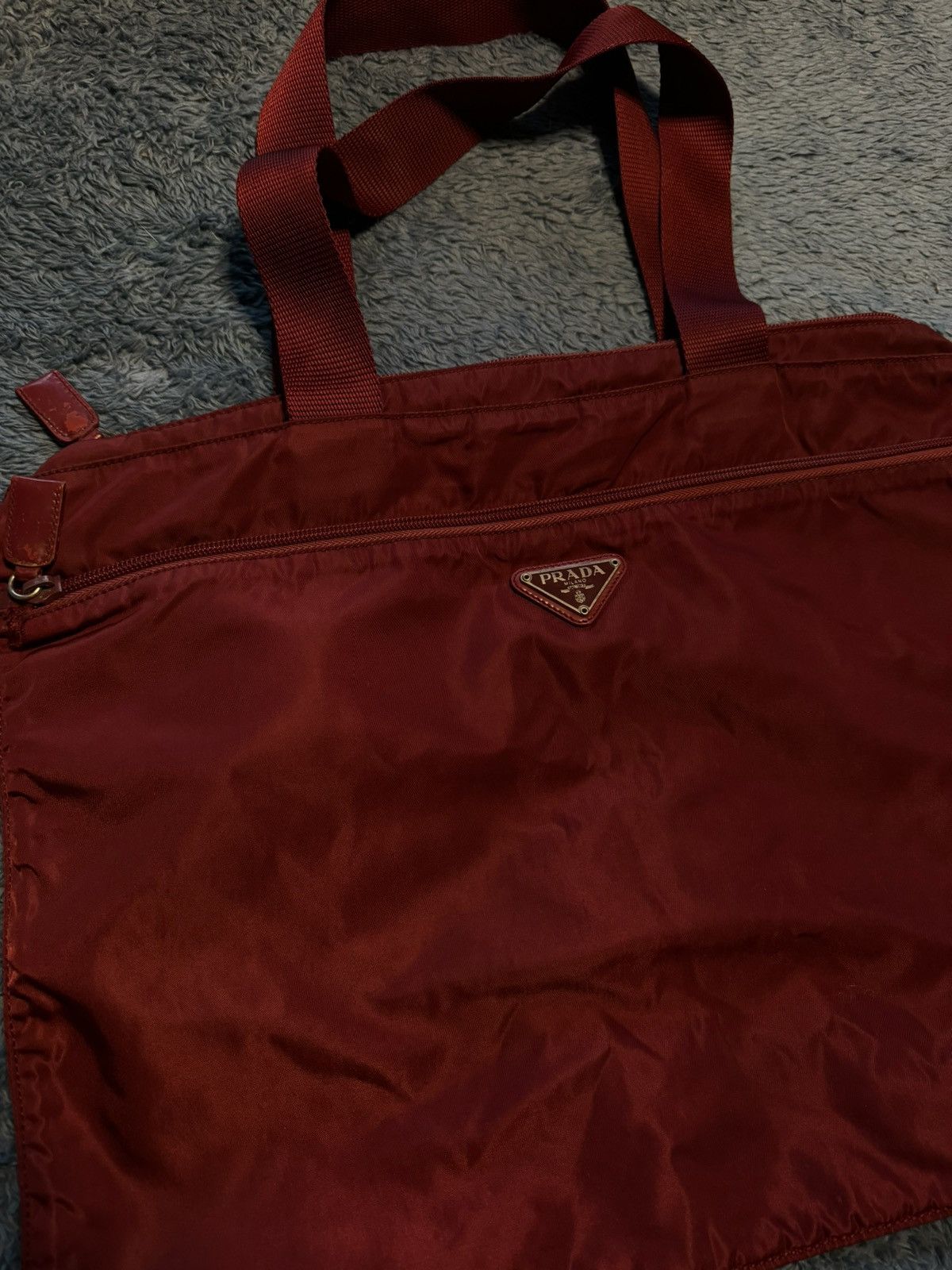 image of Prada Handle Bag in Red, Women's