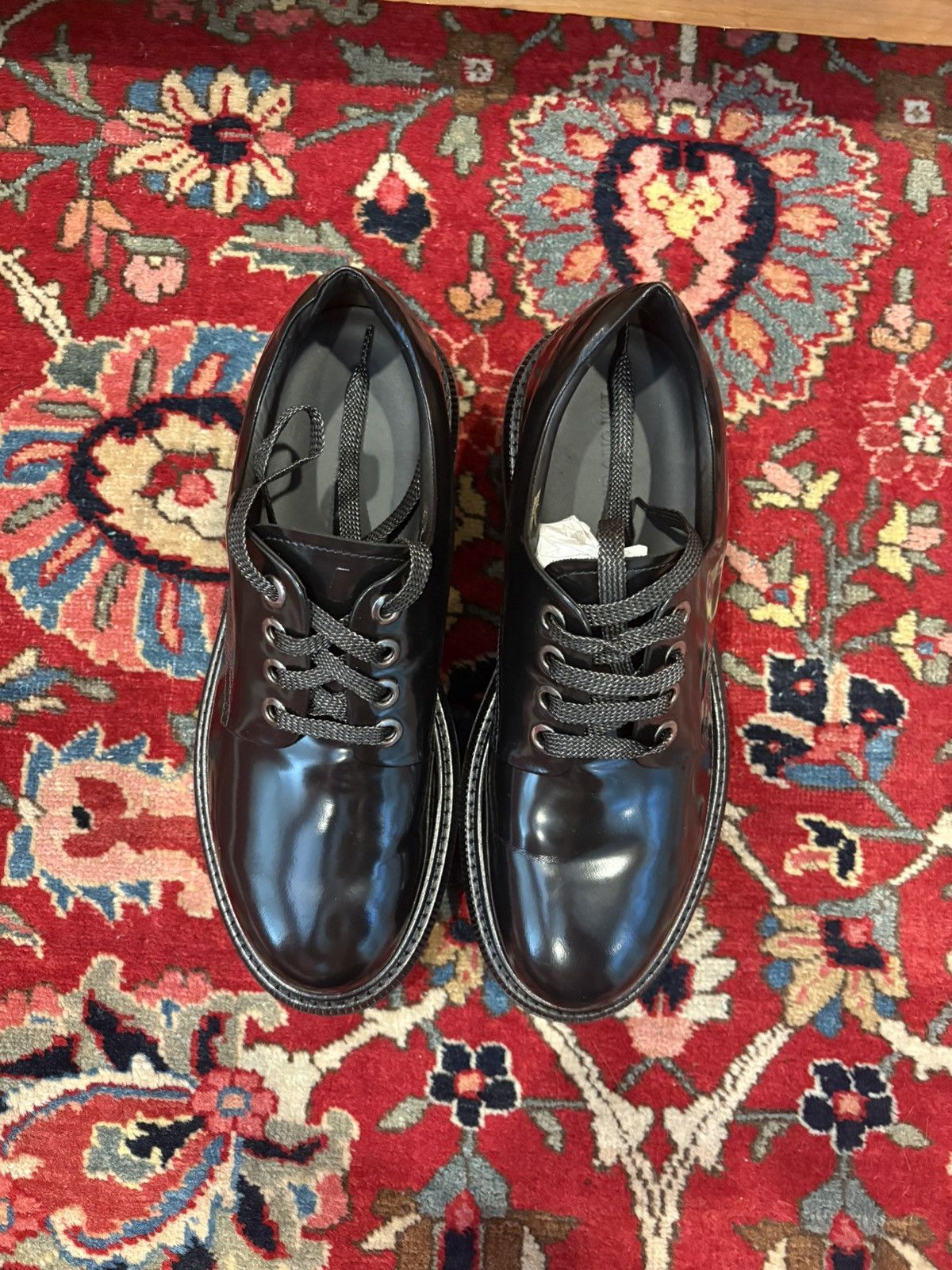 Emporio Armani Armani Black Patent Leather Dress Shoes Size US 9 / EU 42 - 2 Thumbnail