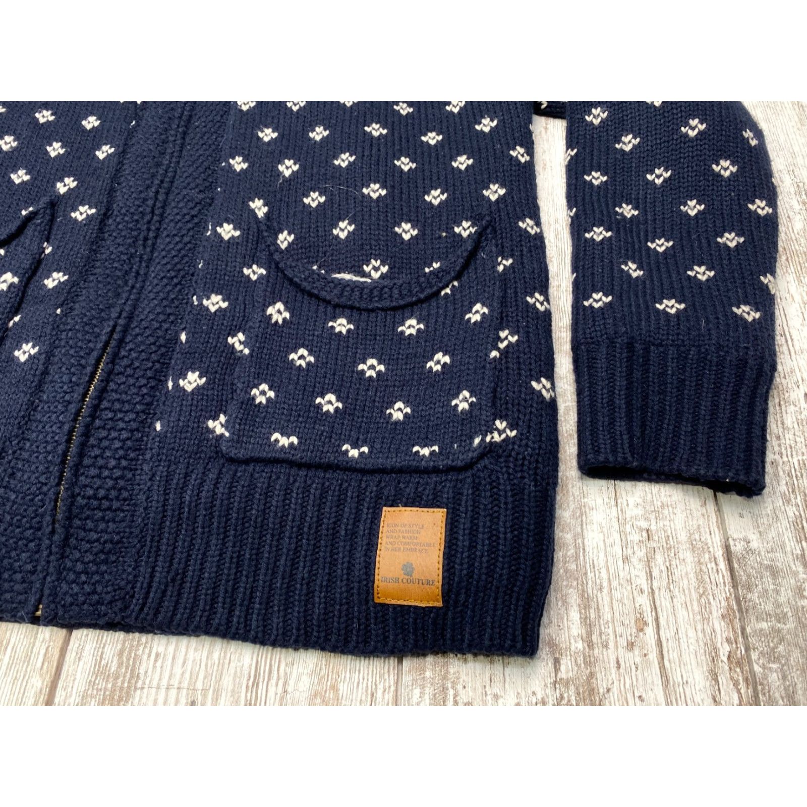 Vintage Piazza Italiaman Winter Edition Knit Sweater Men’s Large Blue White Lined 7439 Size US L / EU 52-54 / 3 - 4 Thumbnail
