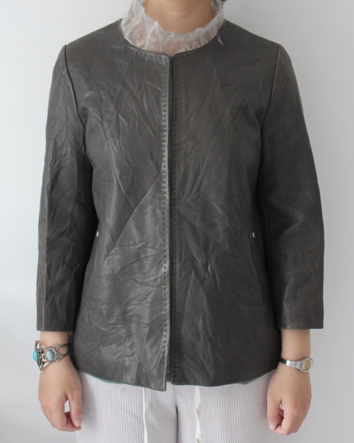 Japanese Brand 2000S IZZAT BABA LEATHER JACKET Size M / US 6-8 / IT 42-44 - 2 Thumbnail