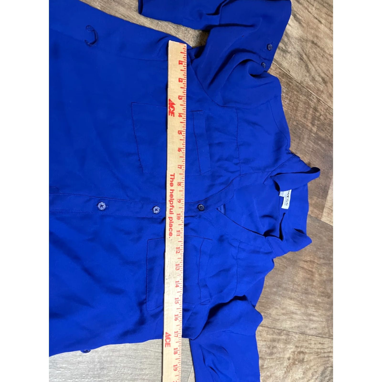 Express Express Portofino Shirt Dress Shirt Dress Womens XS Blue Button Up Long Sleeve Knee Length Buttoned Womens Size XS / US 0-2 / IT 36-38 - 3 Thumbnail
