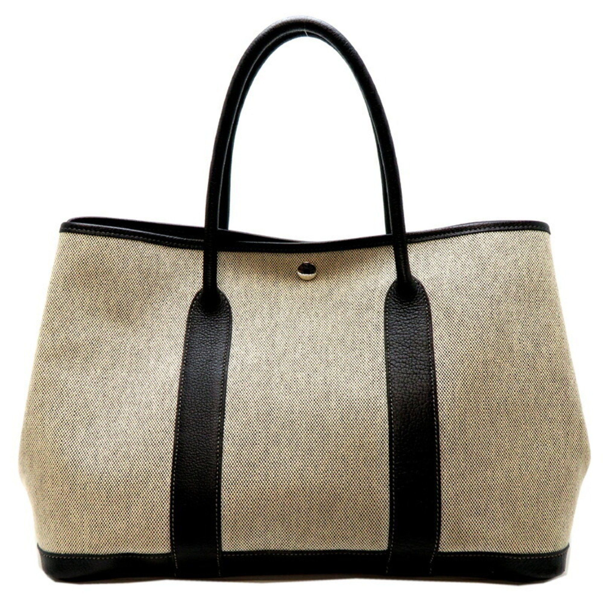 image of Hermes Garden Pm Women's Tote Bag Toile H Grey in Black