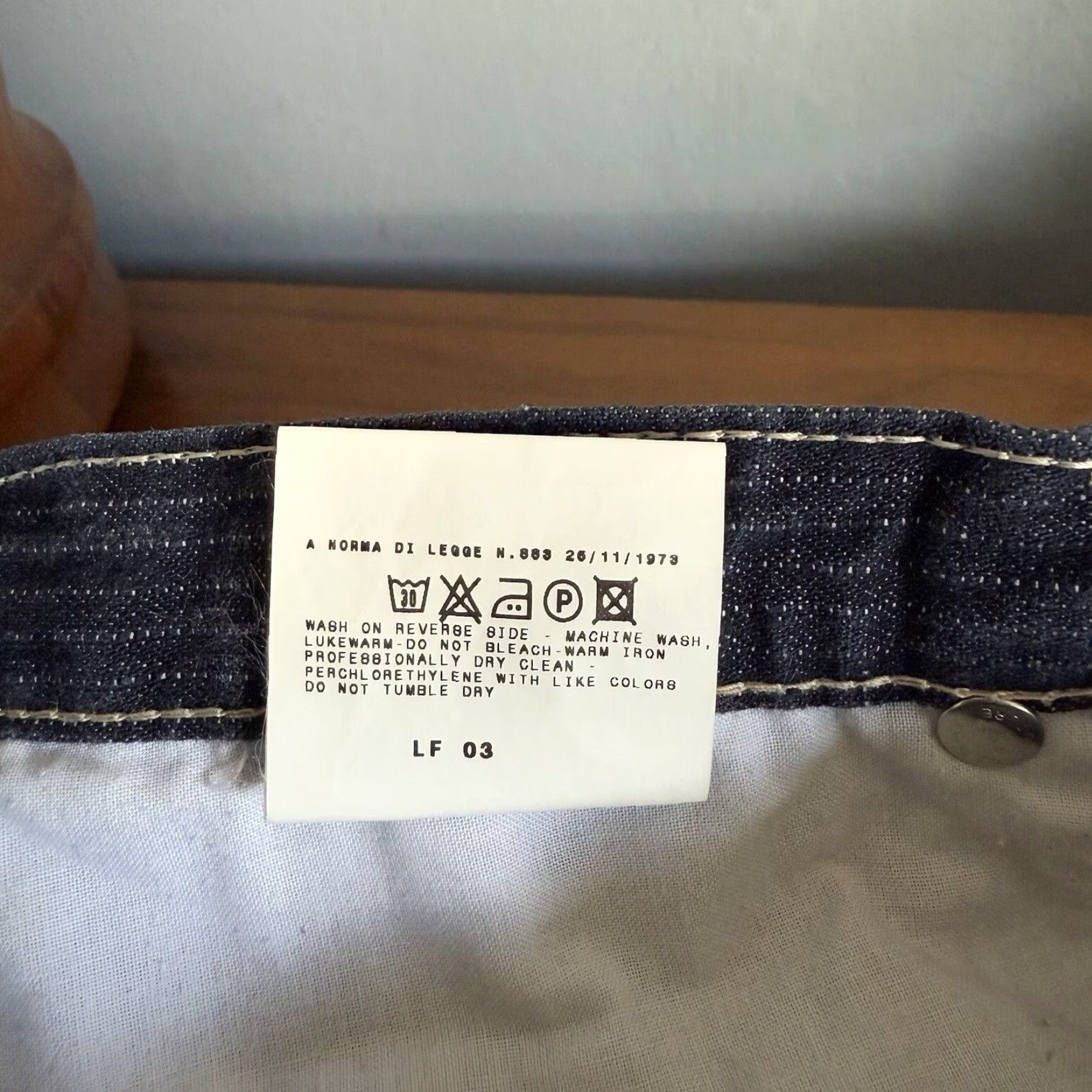 Versace VINTAGE Versace Jeans Couture 90s Navy Blue Striped Jeans Flare Size 27 Women Size 27" / US 4 / IT 40 - 6 Thumbnail