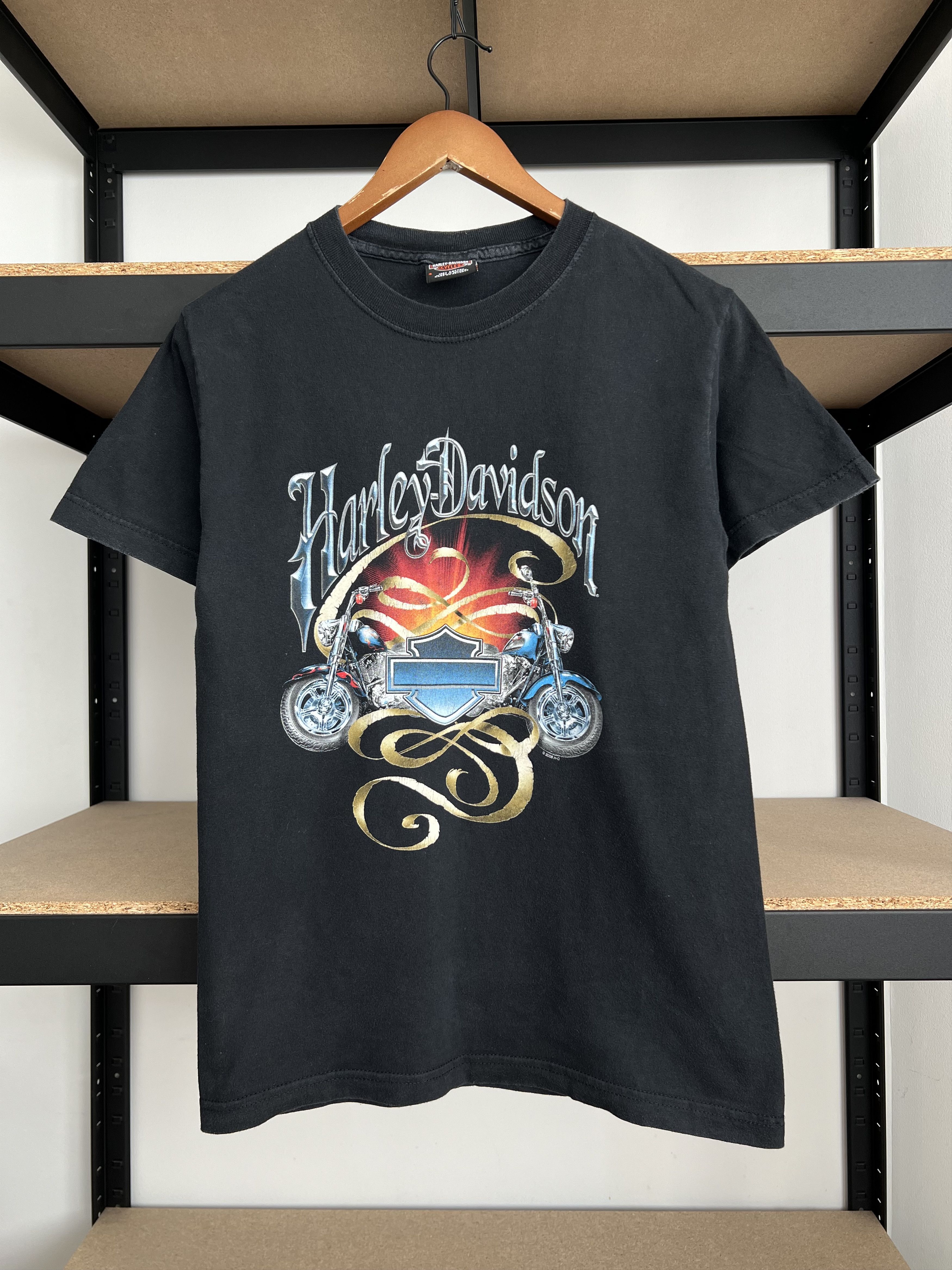 Harley Davidson Vintage 2006 Harley Davidson Motorcycle England Fire T-shirt Size US S / EU 44-46 / 1 - 1 Thumbnail