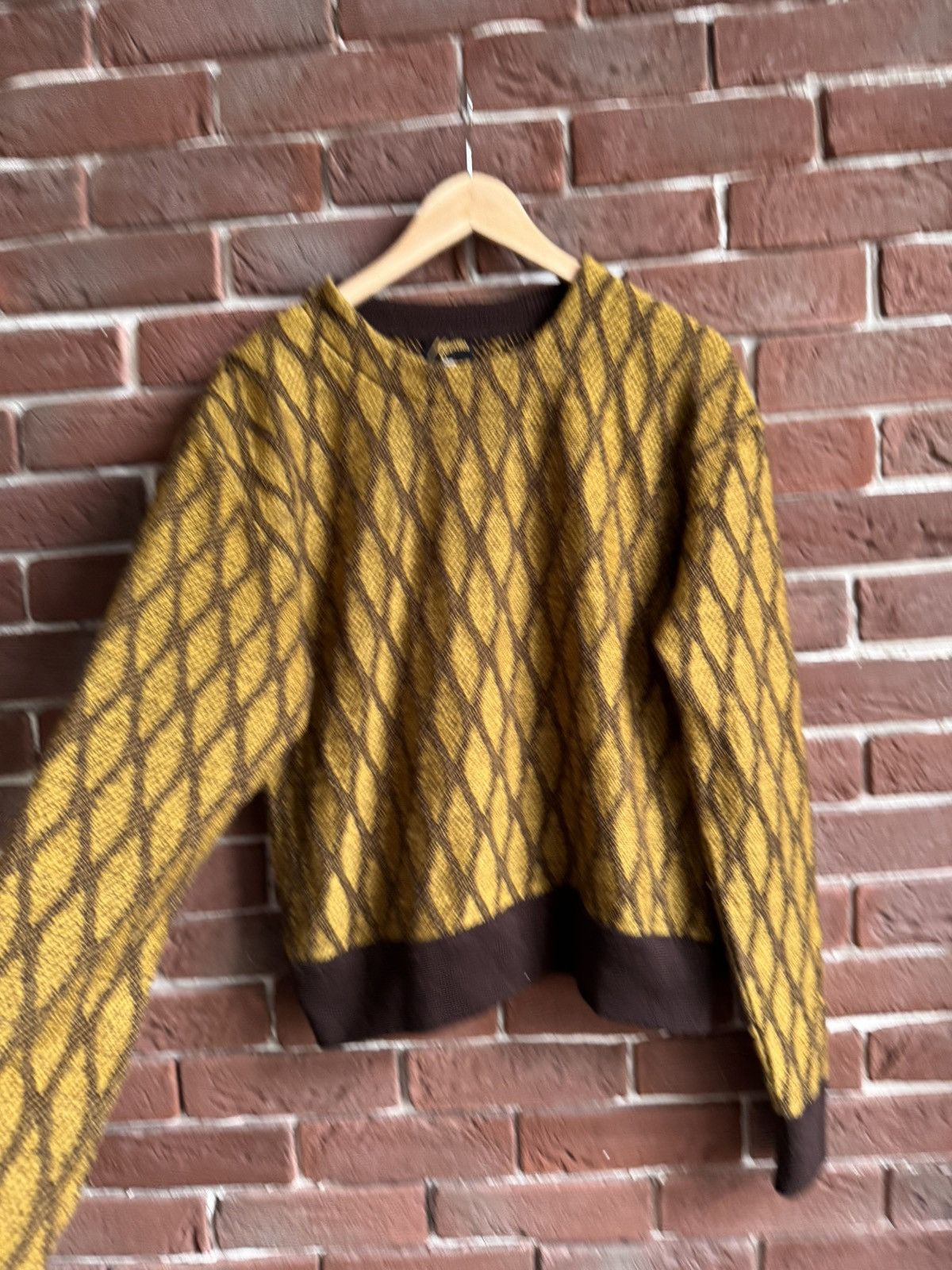 Flannel × Japanese Brand × Needles Needles Cable Knit Yellow Cropped Boxy Japanese Sweater Size US XS / EU 42 / 0 - 3 Thumbnail