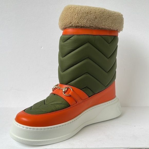 Gucci GUCCI MENS HORSEBIT SHEARLING BOOTS IN MILITARY SIZE 10 Size US 10 / EU 43 - 8 Thumbnail