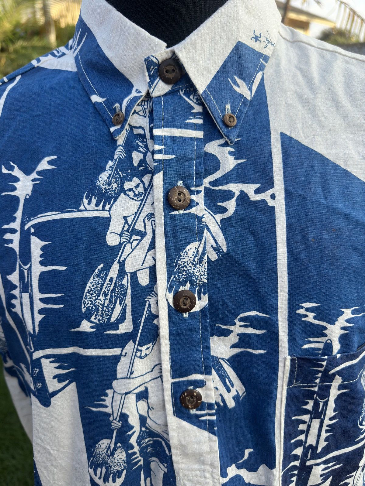 Other Nake’u Awai Hawaiian Shirt Honolulu HI Men's XL Blue/White Size US XL / EU 56 / 4 - 3 Thumbnail