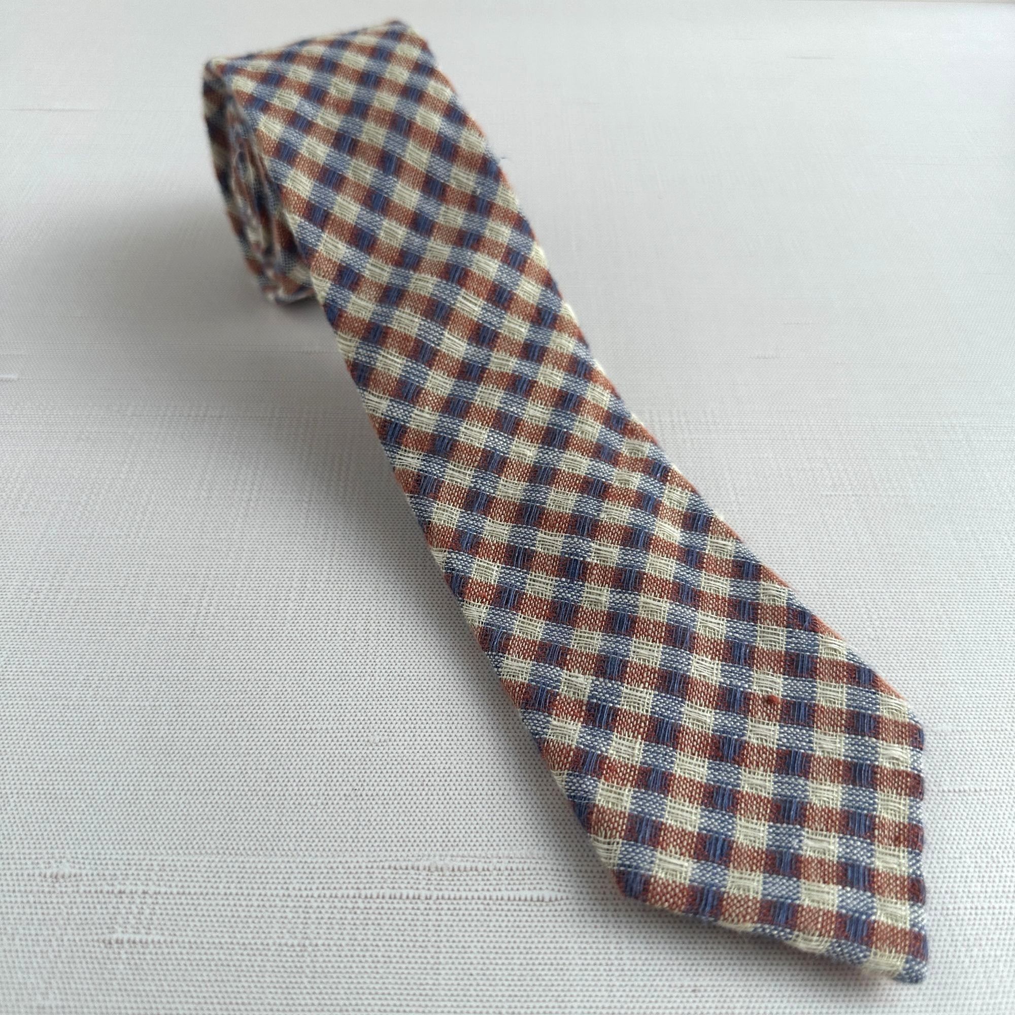 Other Vintage Everett Plaid Cotton Tie 60"L X 2.5"W Made In USA Re Size ONE SIZE - 1 Thumbnail