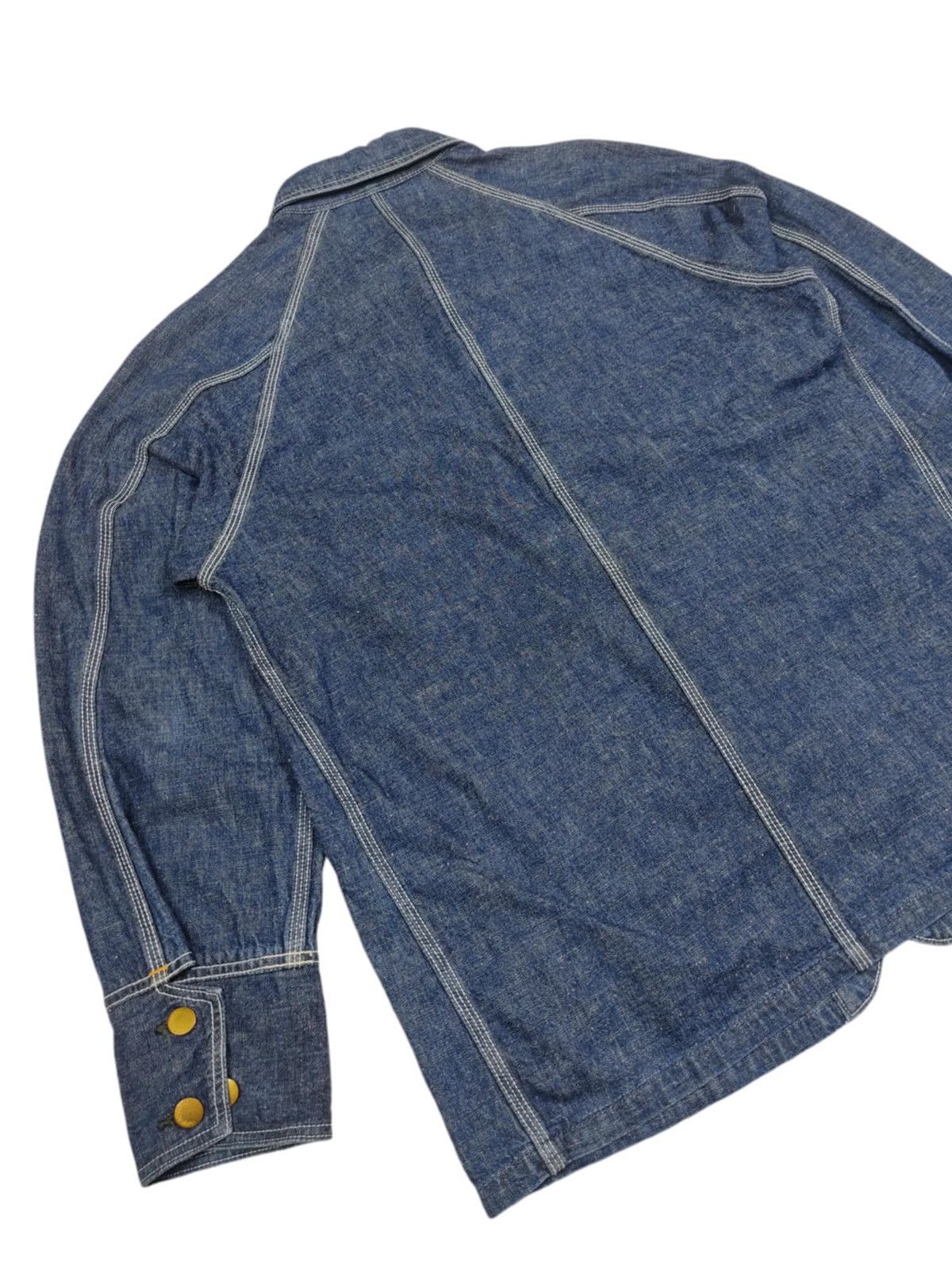 Big John × Vintage RARE Vintage BIG JOHN Denim Cactus Indigo Caverall Jacket Size US L / EU 52-54 / 3 - 14 Thumbnail
