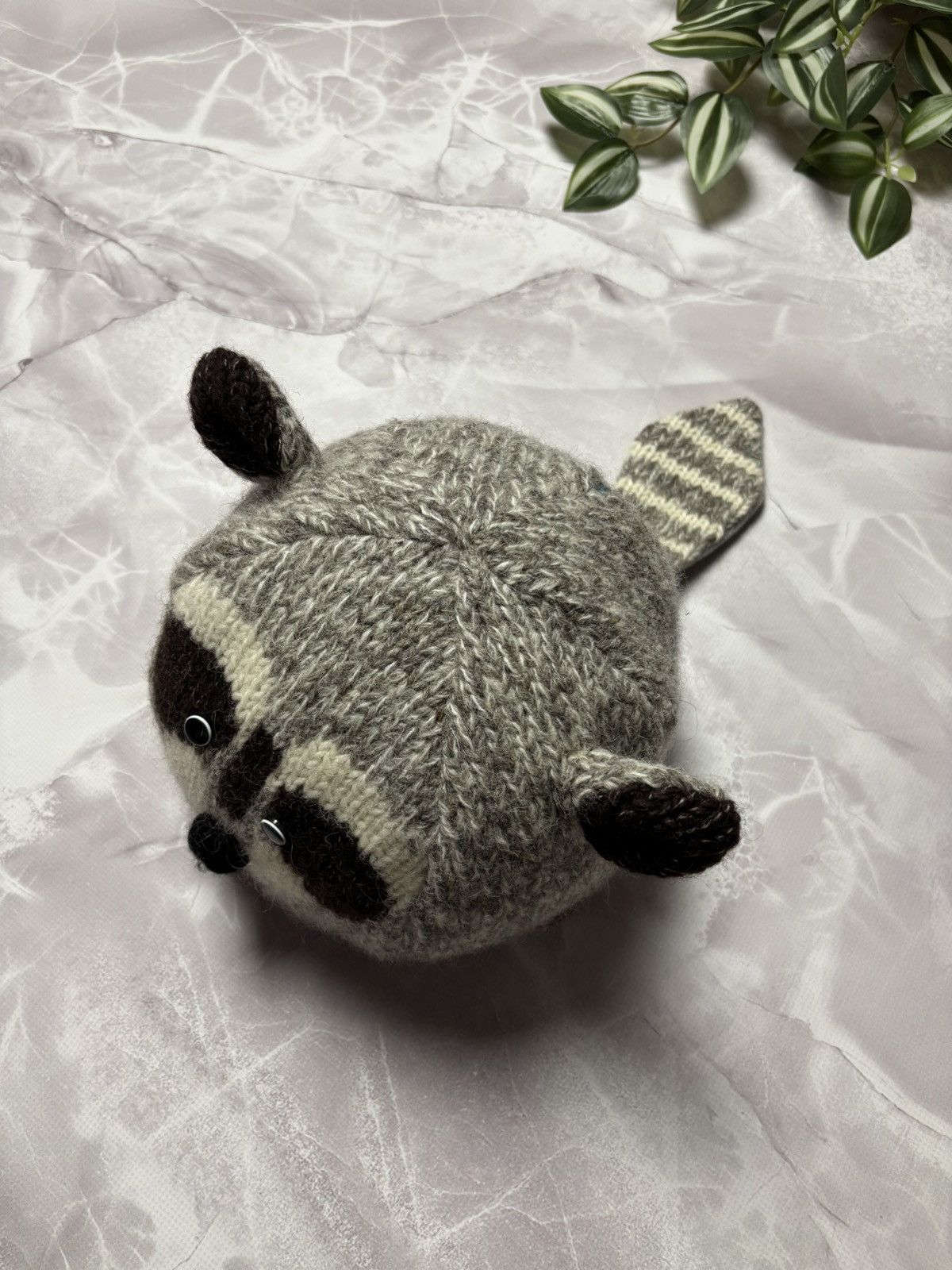 Other deLux Raccoon Knit Beanie Animal Costume Tail Ears One Size Size ONE SIZE - 4 Thumbnail