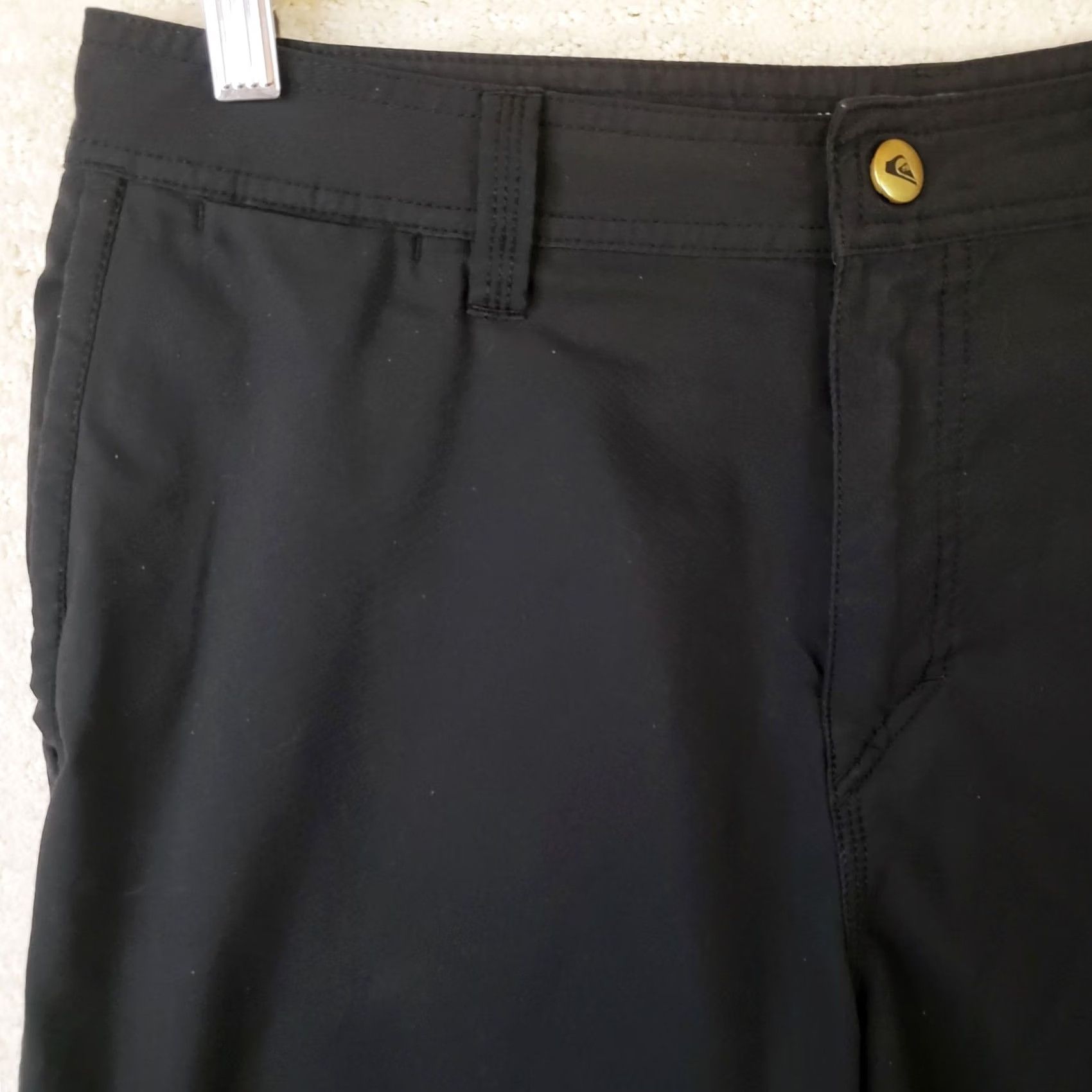 Quiksilver Quiksilver Bermuda Shorts Black Amphibian Regular 32x10 Men's Quick Dry Stretch Pockets Beach Summer 4-Way Spandex Polyester Size US 32 / EU 48 - 2 Thumbnail