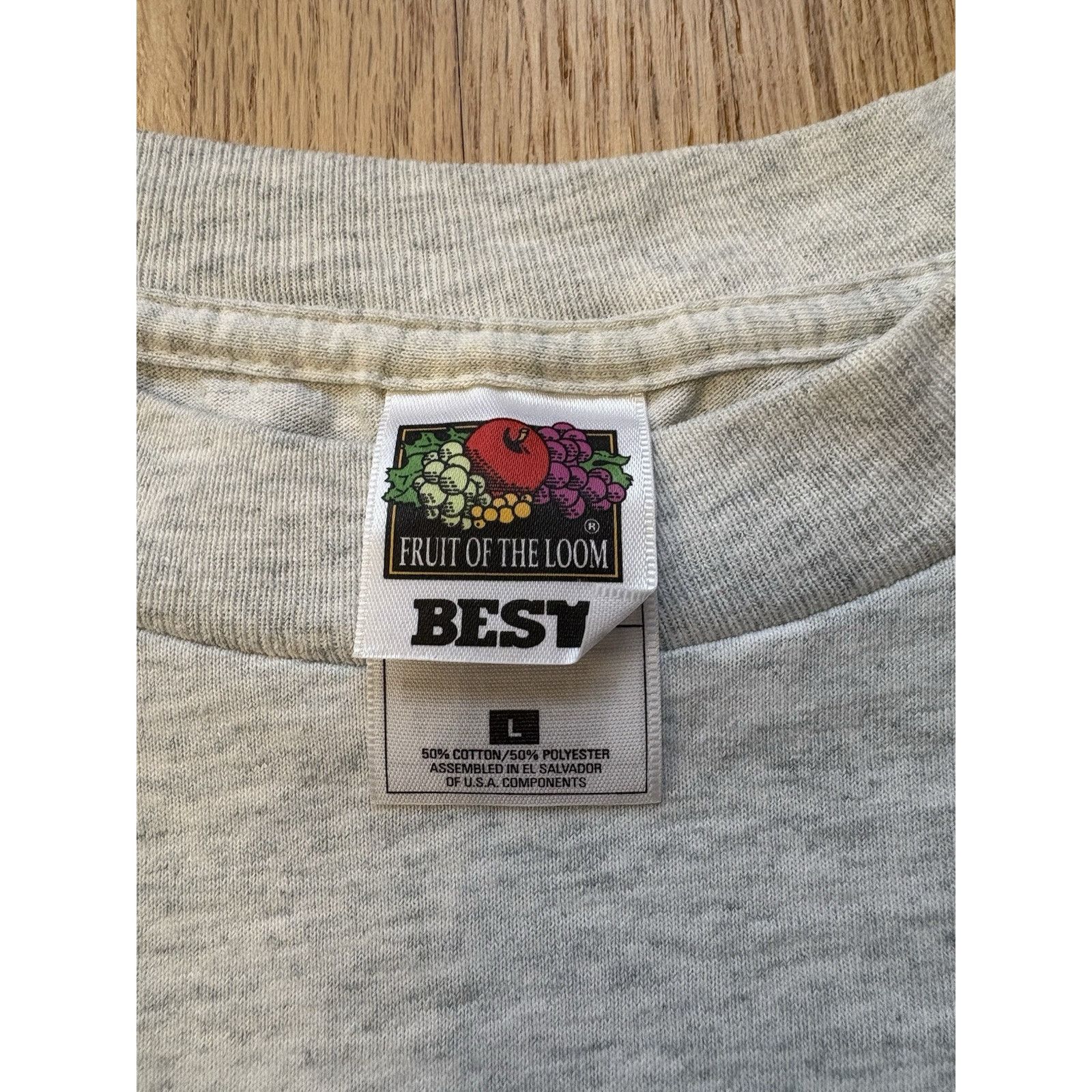 Fruit Of The Loom VTG Fruit Of The Loom Best T Shirt Mens Large Gray 90s Size US L / EU 52-54 / 3 - 3 Thumbnail