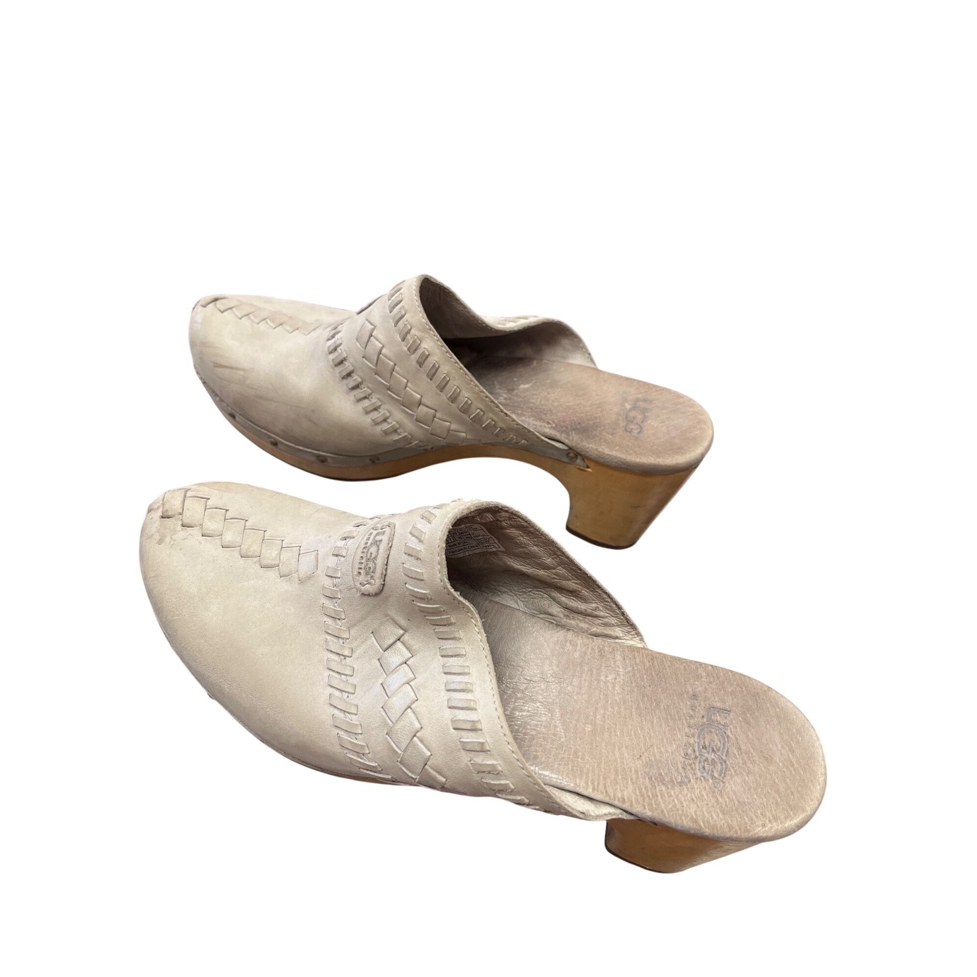 Ugg Ugg Australia wms tan leather slip clogs mules sz 9 SKU 9881 Size US 9 / IT 39 - 4 Thumbnail