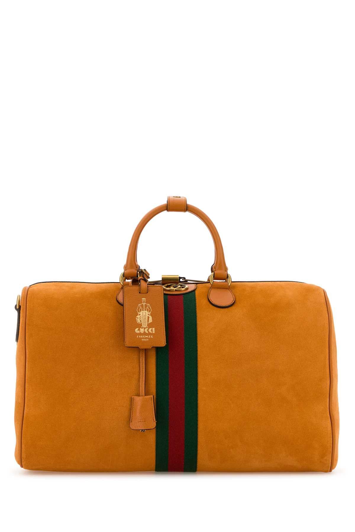 Gucci Orange Suede Medium Gucci Savoy Travel Bag Size ONE SIZE - 1 Thumbnail