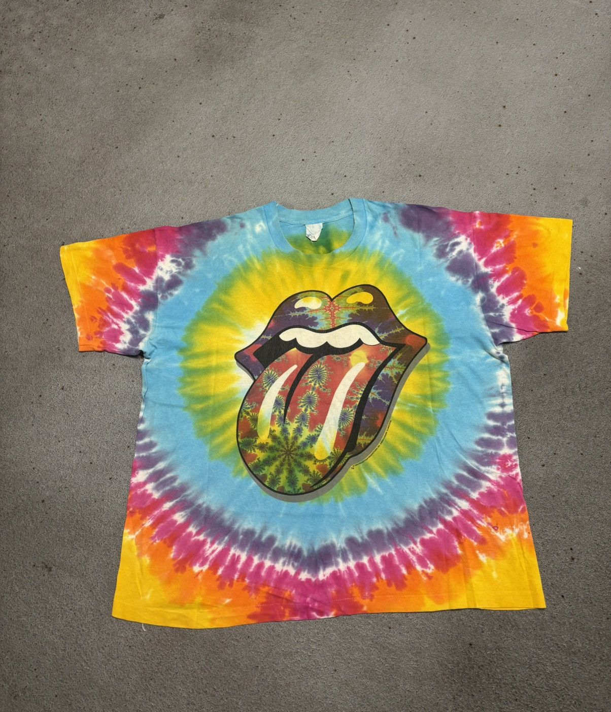 Band Tees 1994 Rolling Stones Tongue Tie Dye T Shirt Size US XL / EU 56 / 4 - 1 Thumbnail