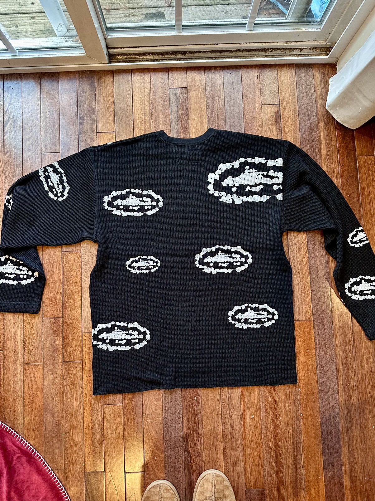 Corteiz Cortiez Denim Tears Island Wreath Waffle Thermal Black - XL Size US XL / EU 56 / 4 - 2 Thumbnail
