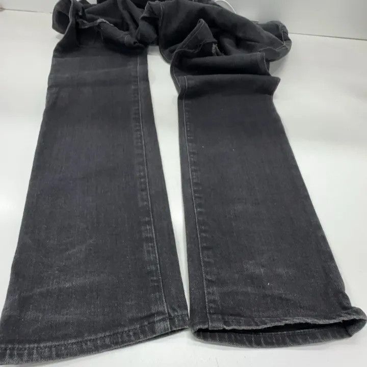 Saint Laurent Paris Yves Saint Laurent Black Distressed Straight Leg Pants-2507 Size US 31 - 5 Thumbnail