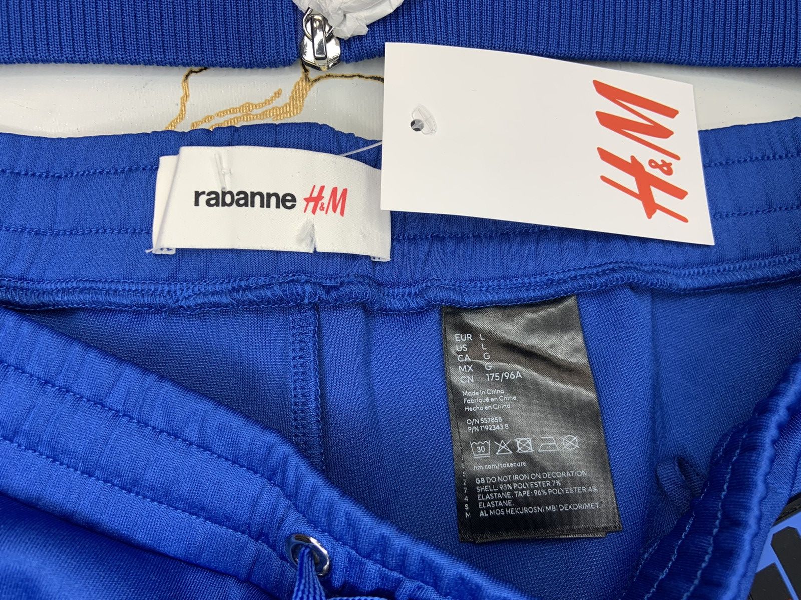 H&M × Paco Rabanne New Rabanne H&M Unisex Blue Full Zip Hooded Tracksuit Size L / US 10 / IT 46 - 10 Thumbnail