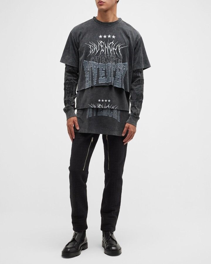 Givenchy Gothic Graphic Print Layered Longsleeve with hood Size US XL / EU 56 / 4 - 2 Thumbnail