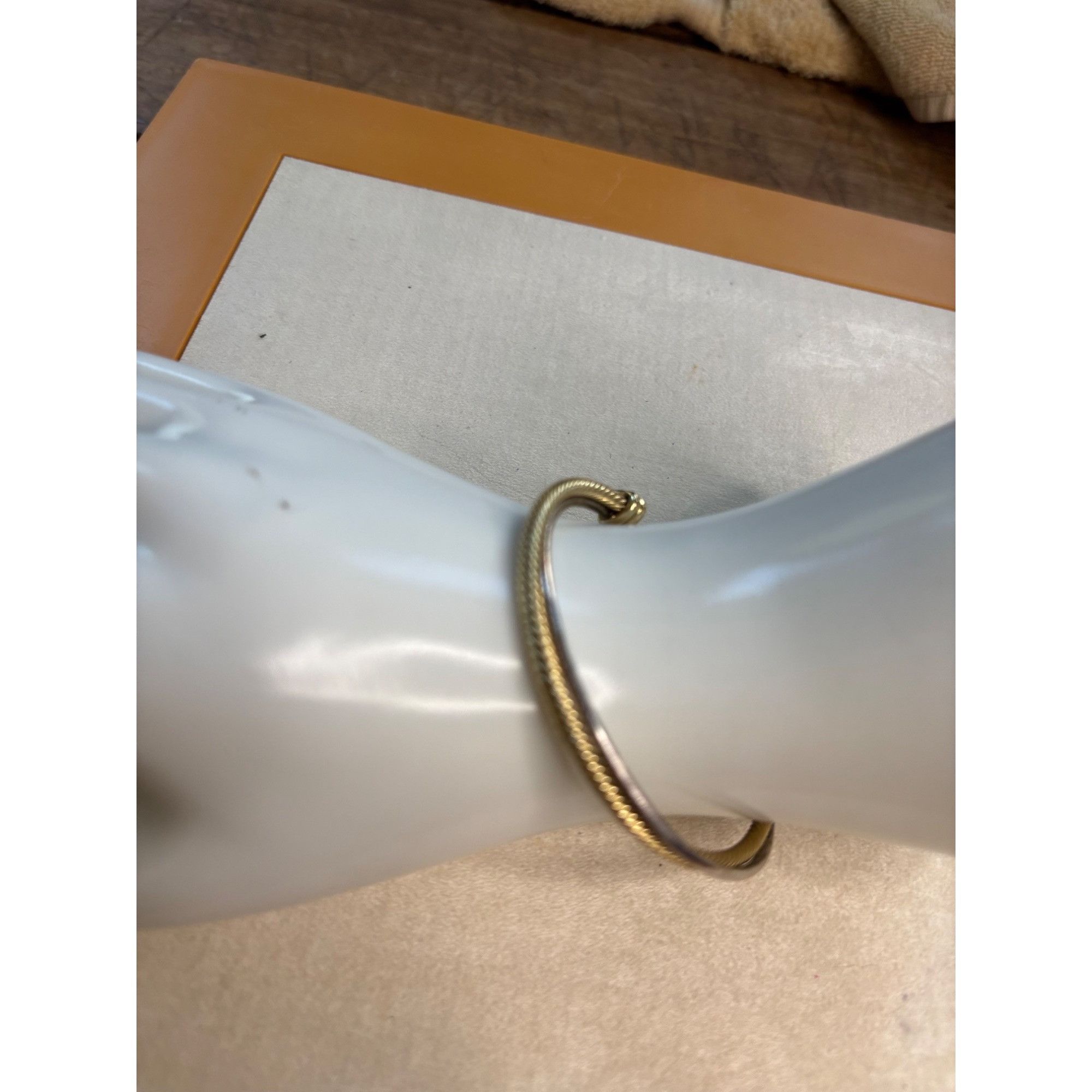 Other Gold-Tone Twisted Cable Open Cuff Bracelet With Polished End Size ONE SIZE - 8 Thumbnail