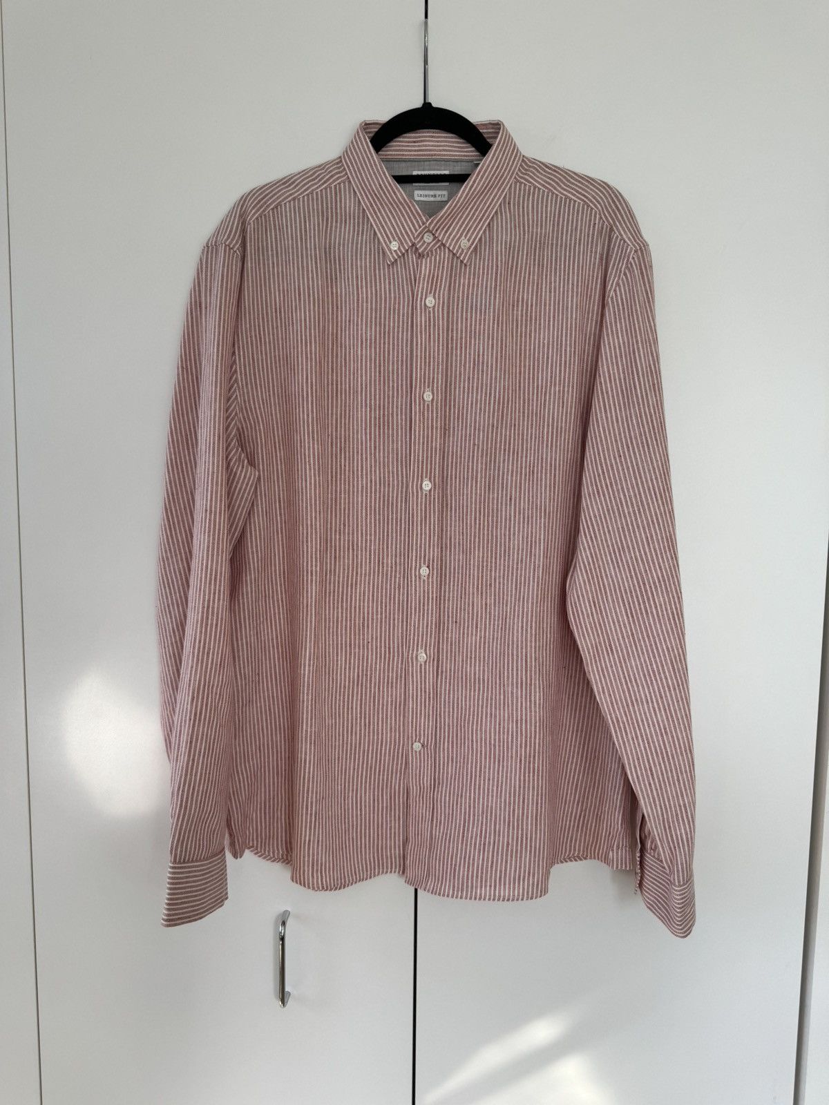 Brunello Cucinelli Red and White Striped Linen Leisure Fit XXXL Size US XXL / EU 58 / 5 - 7 Thumbnail