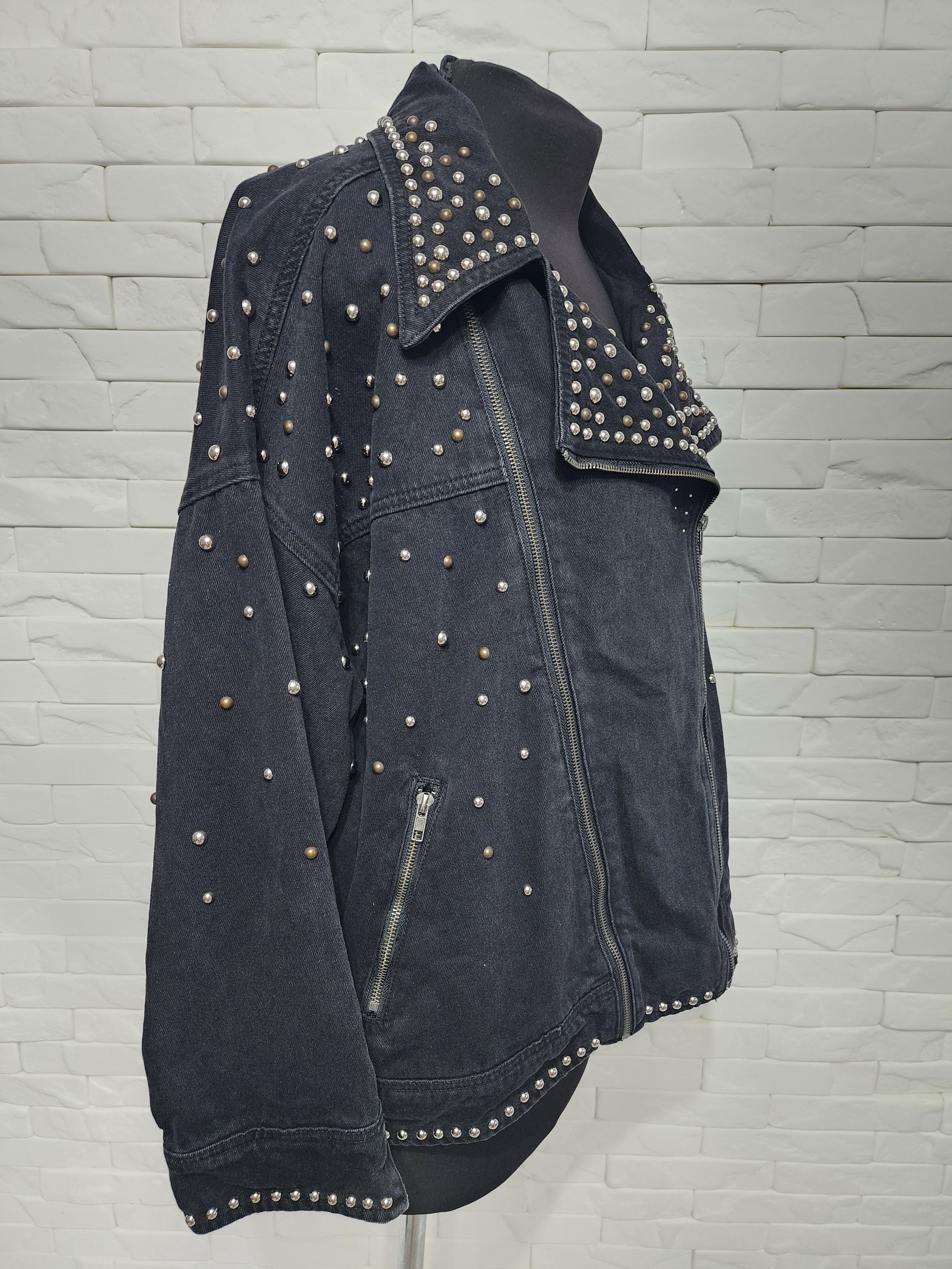 Other Women's biker denim jacket. Size 4XL / US 24-26 - 3 Thumbnail