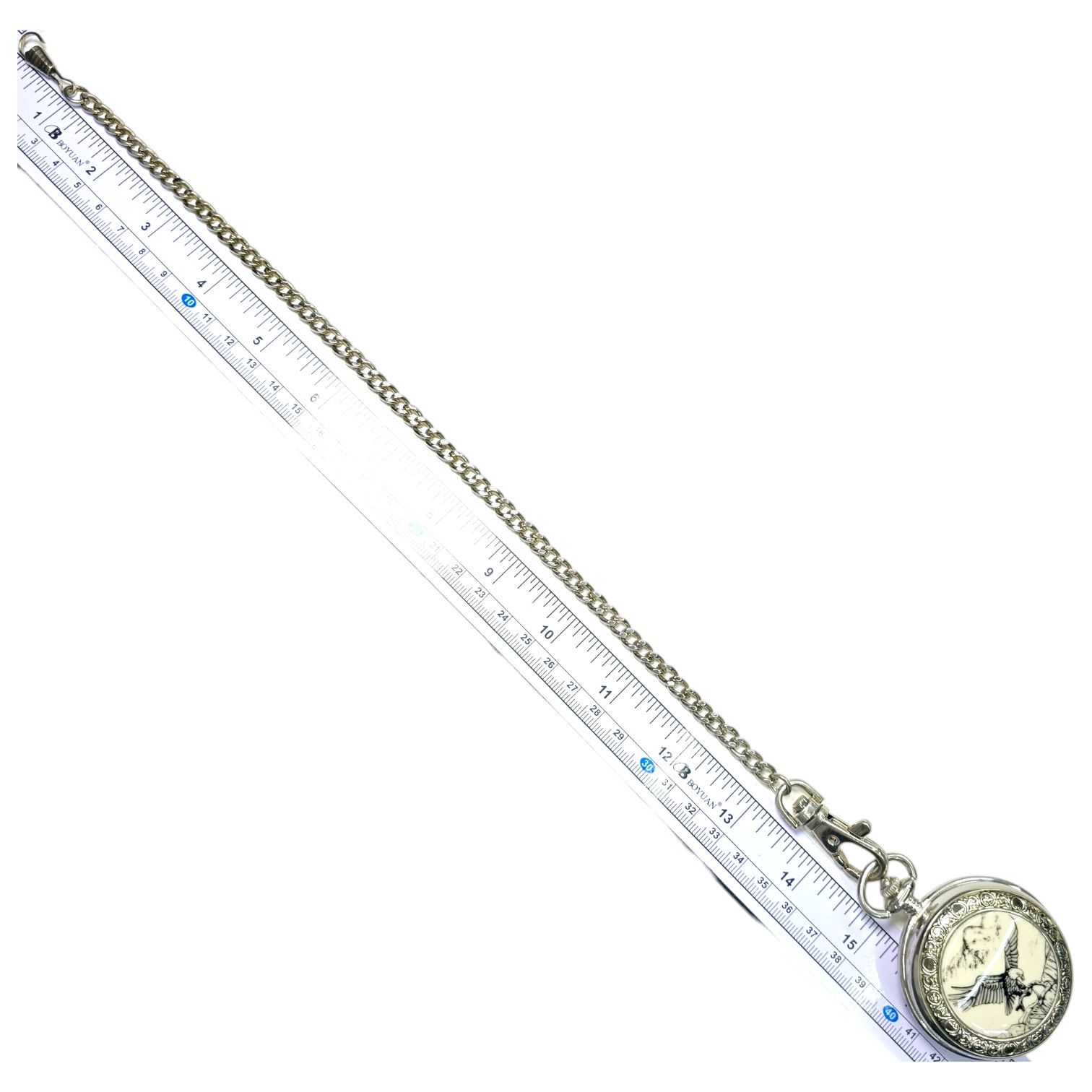 Other Soaring Eagle Pocket Watch Silver Tone Quartz Chain Works Size ONE SIZE - 5 Thumbnail
