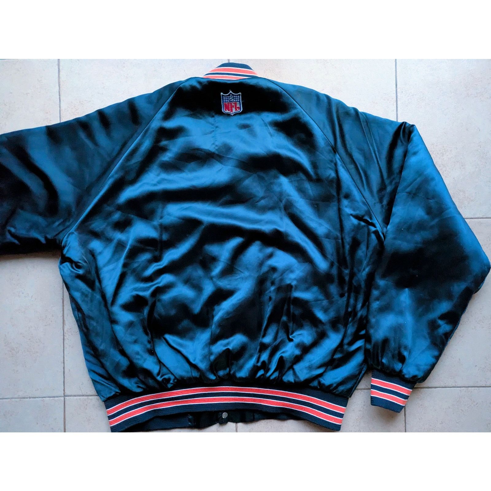 NFL × Starter Chicago Bears 80s 90s satin Varsity M L navy orange NFL vtg Size US L / EU 52-54 / 3 - 5 Thumbnail