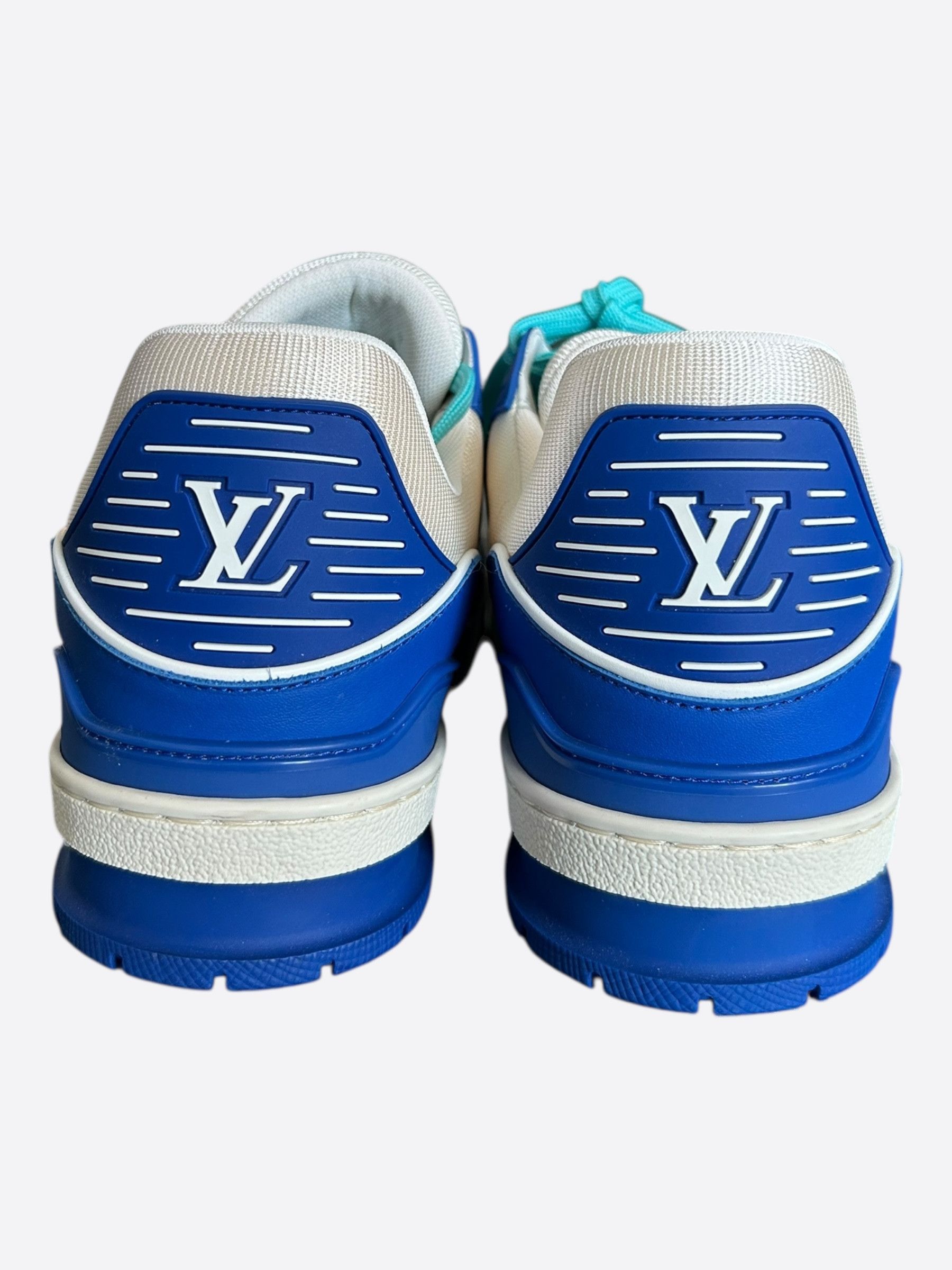 Louis Vuitton Louis Vuitton Blue & White Monogram Trainers Size US 9 / EU 42 - 4 Thumbnail