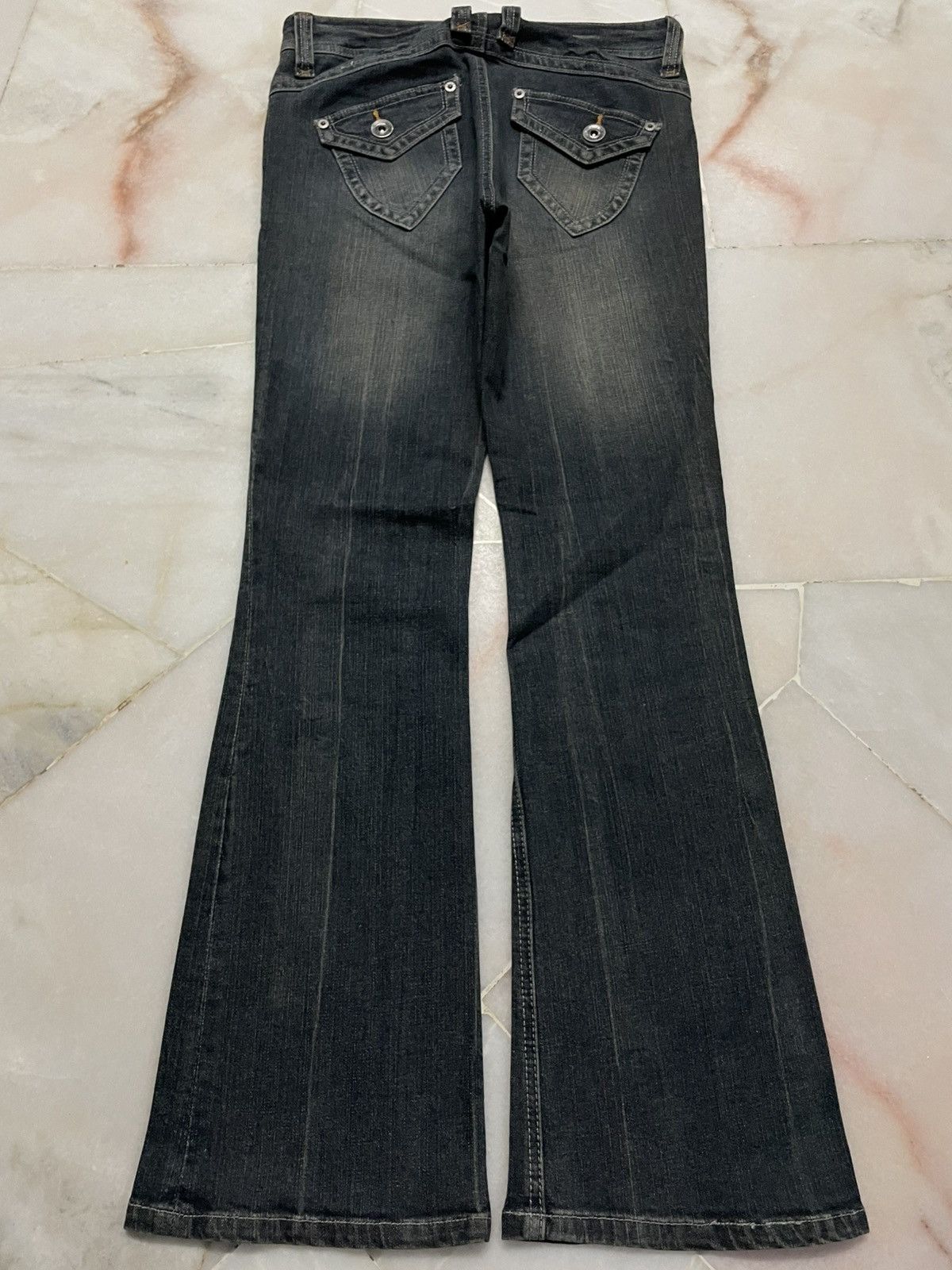 Vintage 💥Insane💥Flared The Oria Japanese Mudwash Clawmark Bootcut Size 29" - 2 Thumbnail