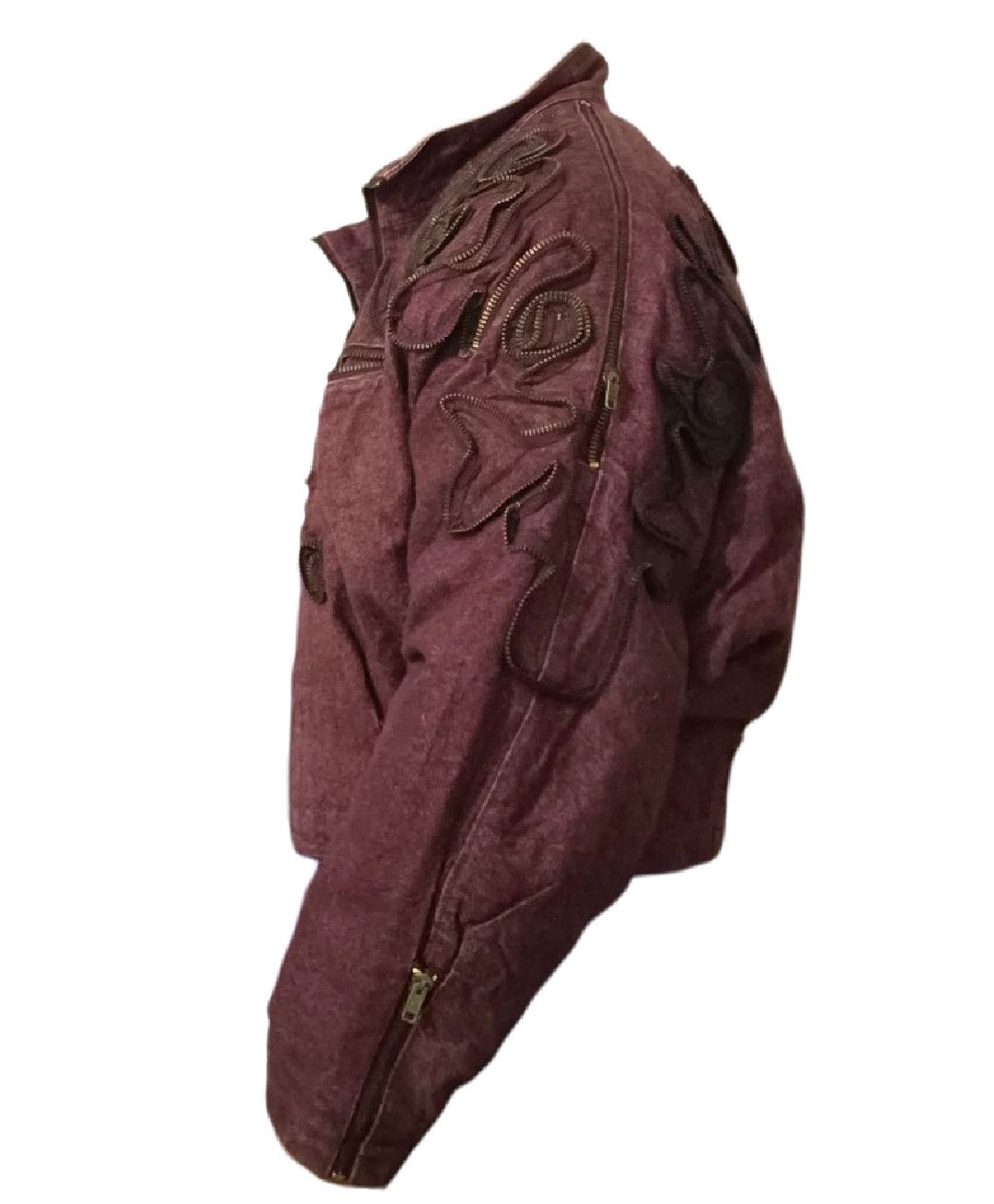 Isamu Katayama Backlash Archive Full Lace Western Maroon DenimJacket iron Multi Zip Size US L / EU 52-54 / 3 - 4 Thumbnail