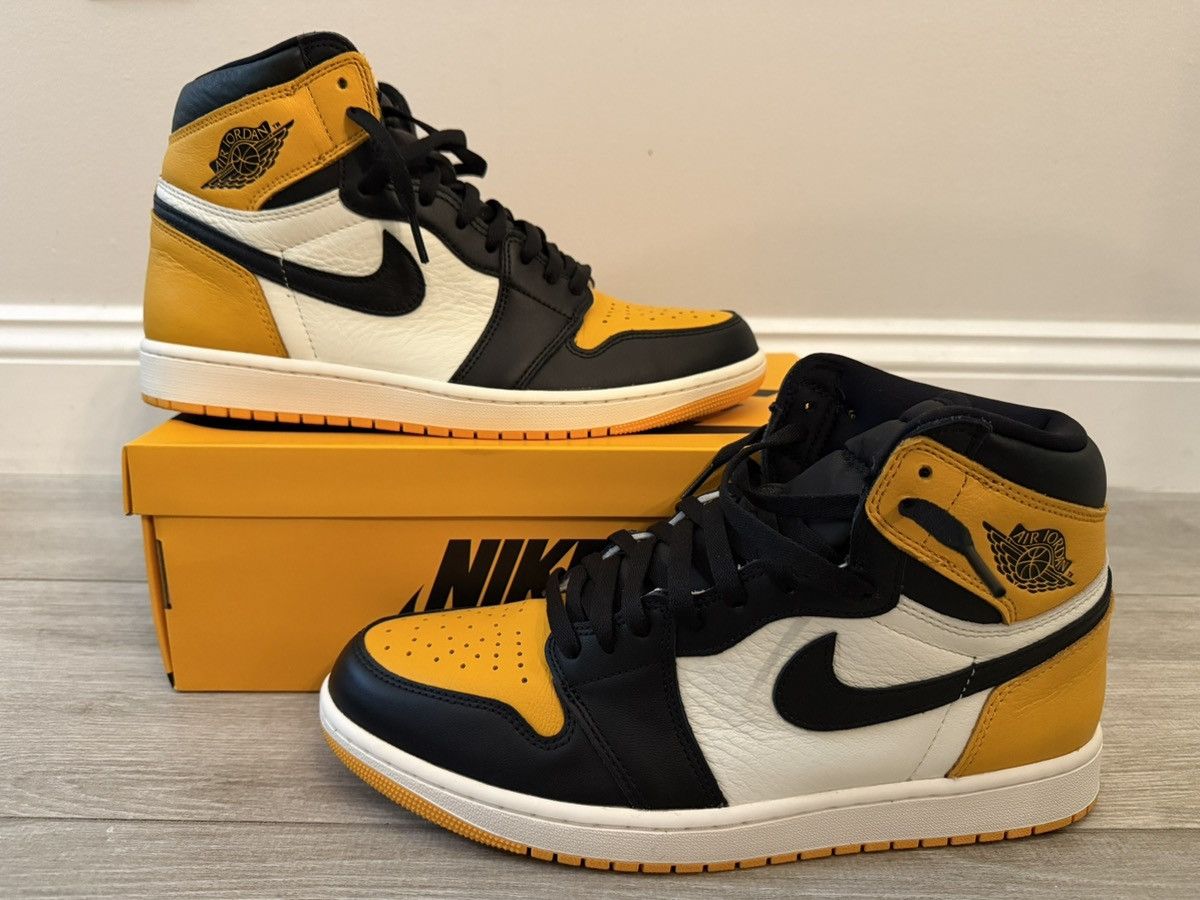 Jordan Brand Air Jordan 1 Retro High OG Taxi Black Sail Size 12 Used Size US 12 / EU 45 - 1 Thumbnail