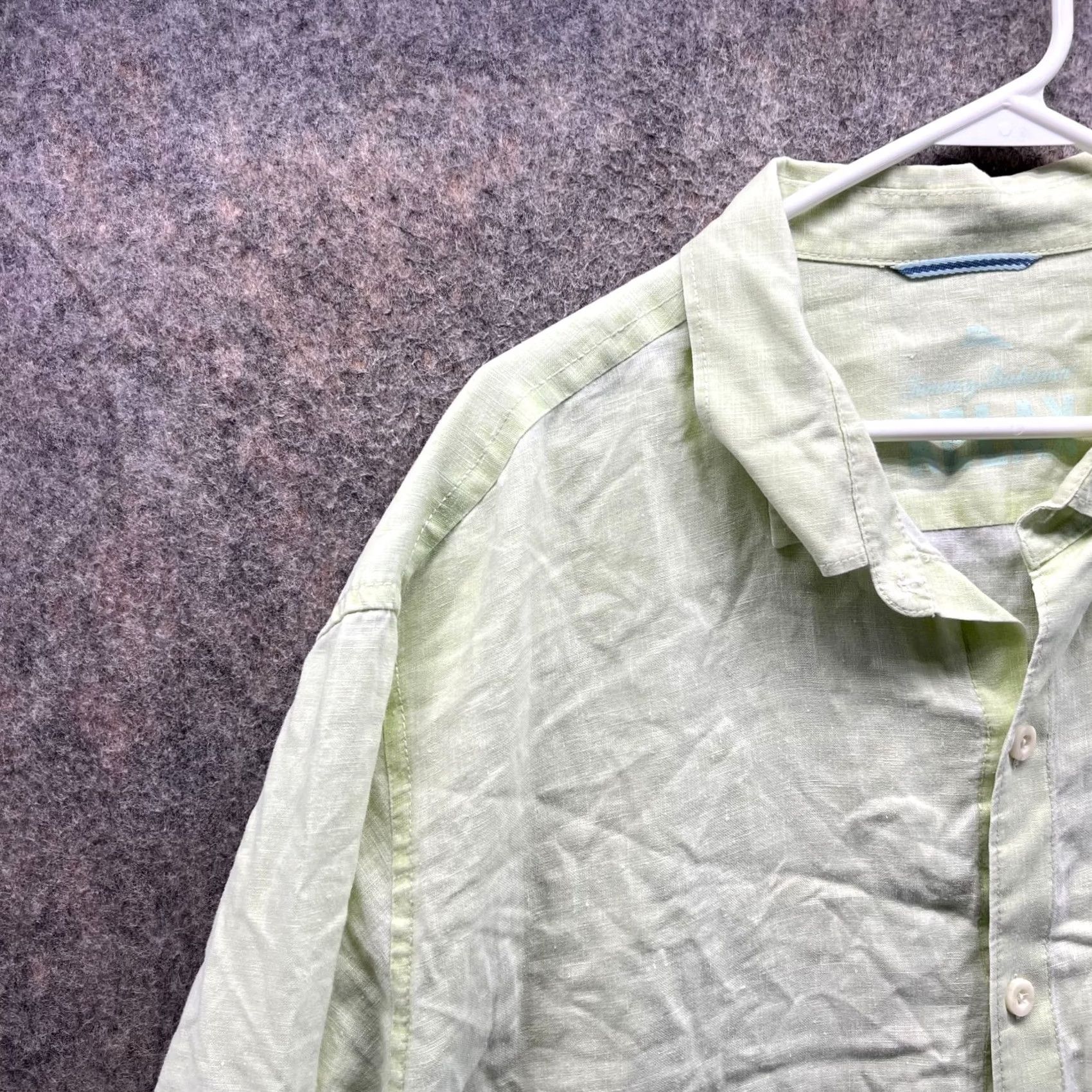 Tommy Bahama Tommy Bahama Shirt Men XXL Adult Green Casual Button-Down Linen Solid Preppy Shirt Size US XXL / EU 58 / 5 - 7 Thumbnail
