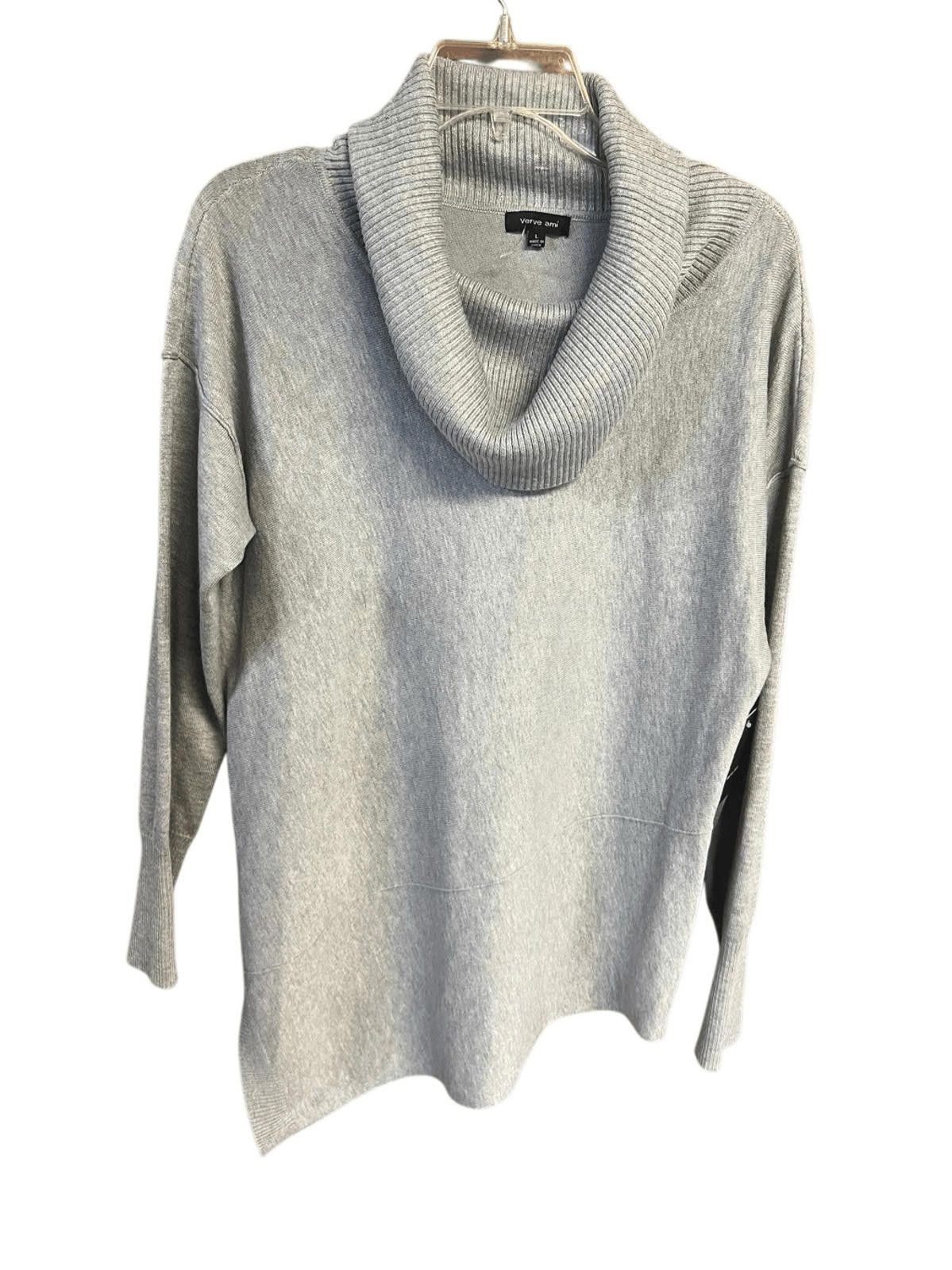 Designer Verve Ami Cowneck Heather Gray Sweater Sz L NWT Size L / US 10 / IT 46 - 1 Thumbnail