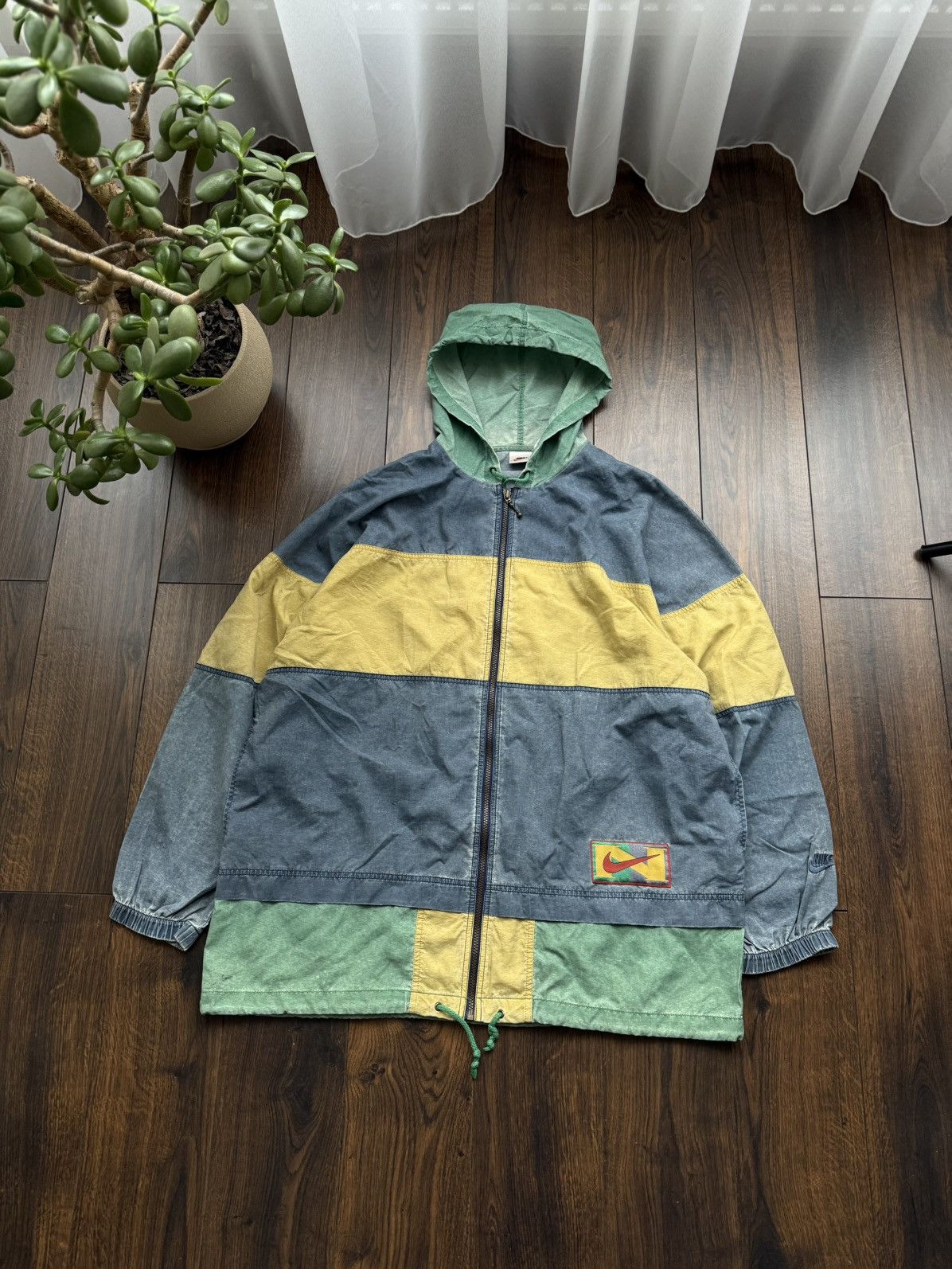 Nike Nike Vintage Long Jacket Mens Tall Faded Colourblock 90s Size US L / EU 52-54 / 3 - 2 Thumbnail