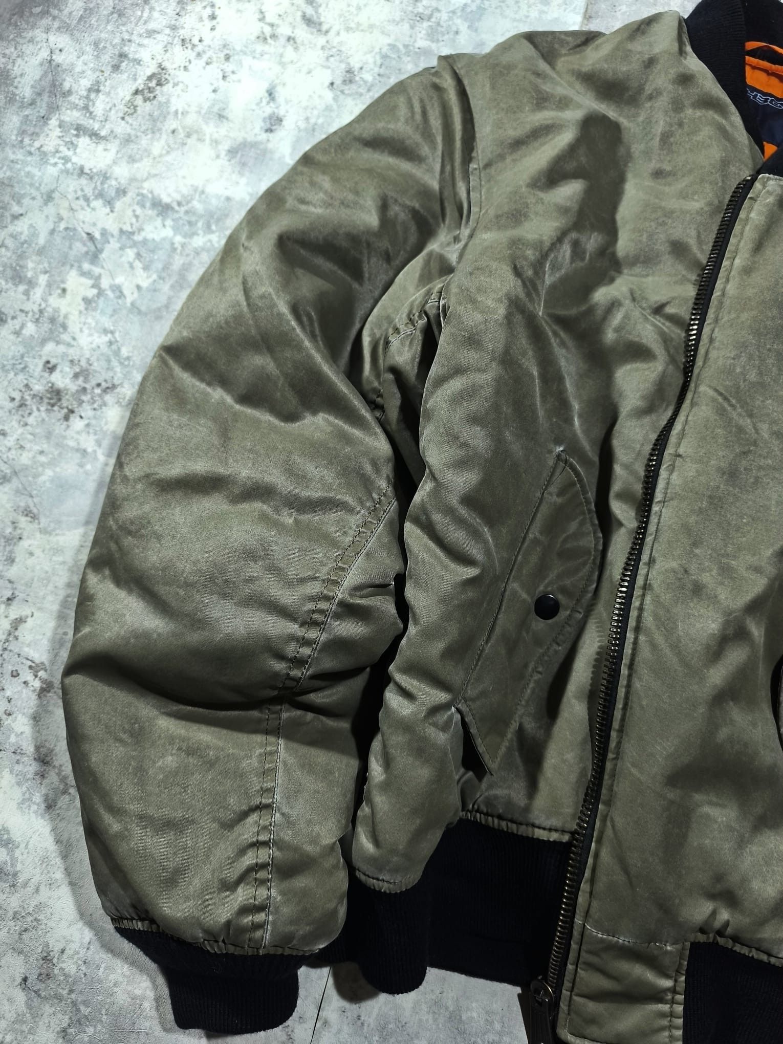 Vintage Industrial Textured Fishbone 00s Bomber Jacket Demna Gvsalia Size US L / EU 52-54 / 3 - 12 Thumbnail