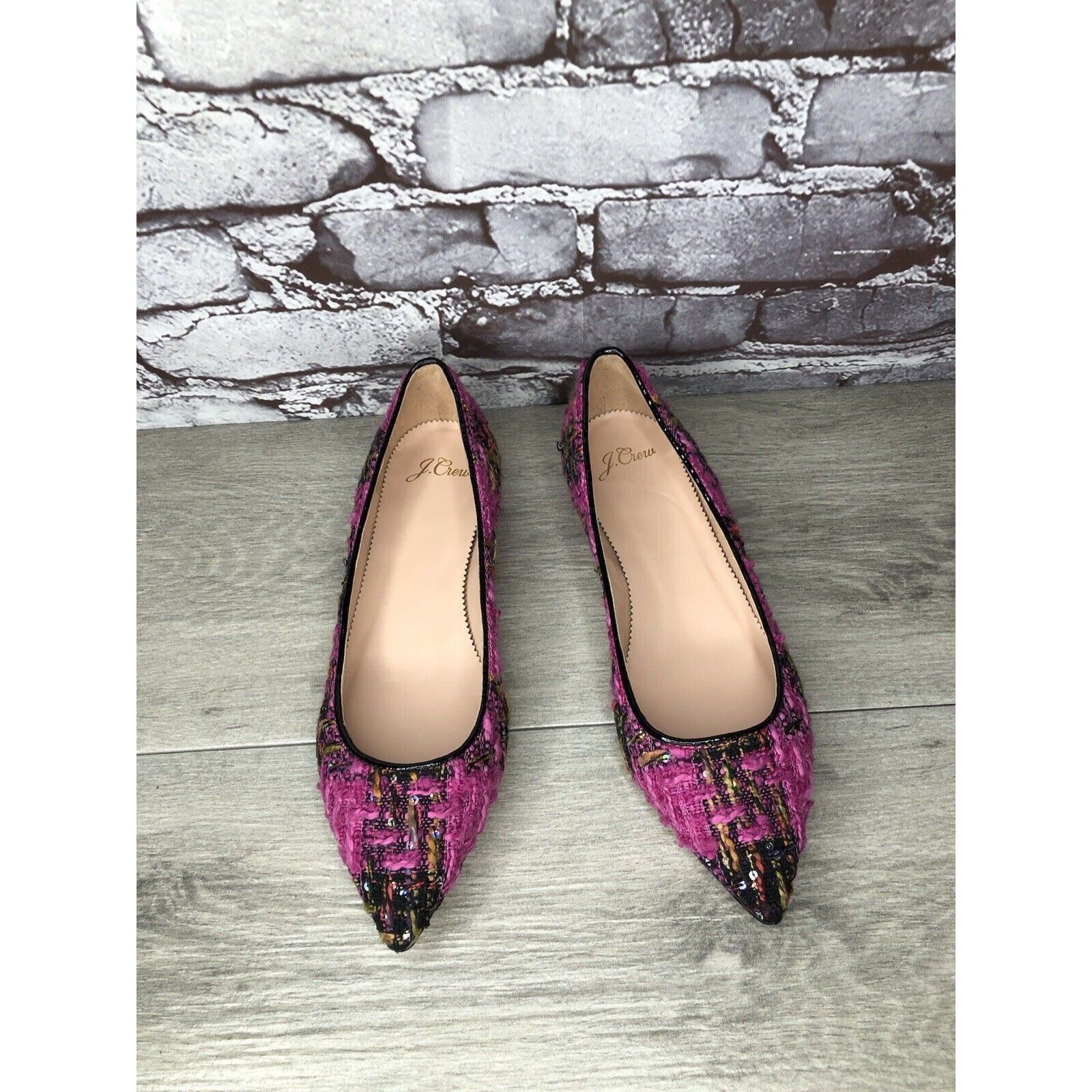 J.Crew J. Crew K2904 Pink Fresh Berry Tweed Pointed Toe Flats Women Size US 7 / IT 37 - 13 Thumbnail