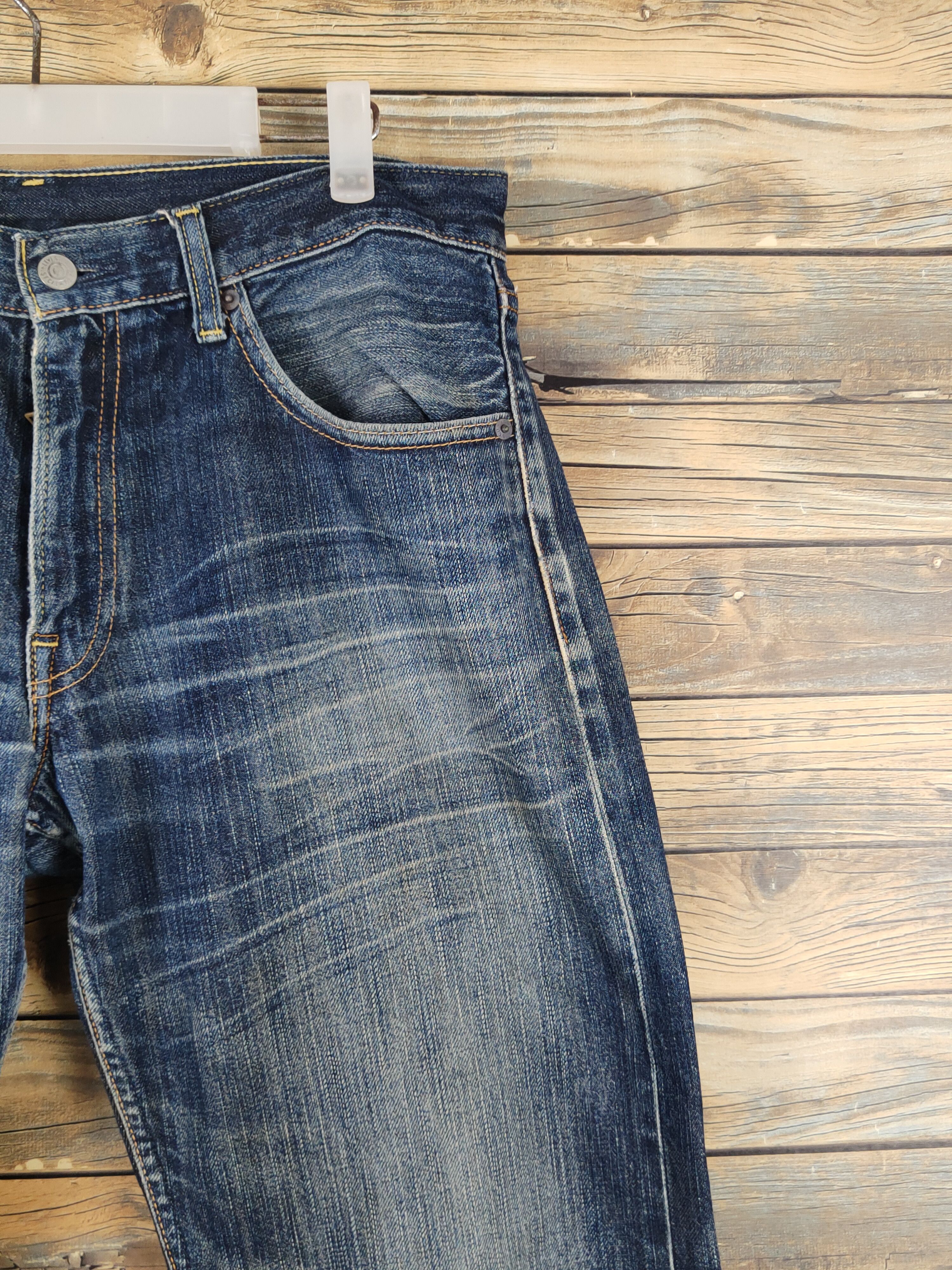 Levi's Levi's Dark Blue Distressed Ripped denim Jeans #W1399 Size US 33 - 5 Thumbnail
