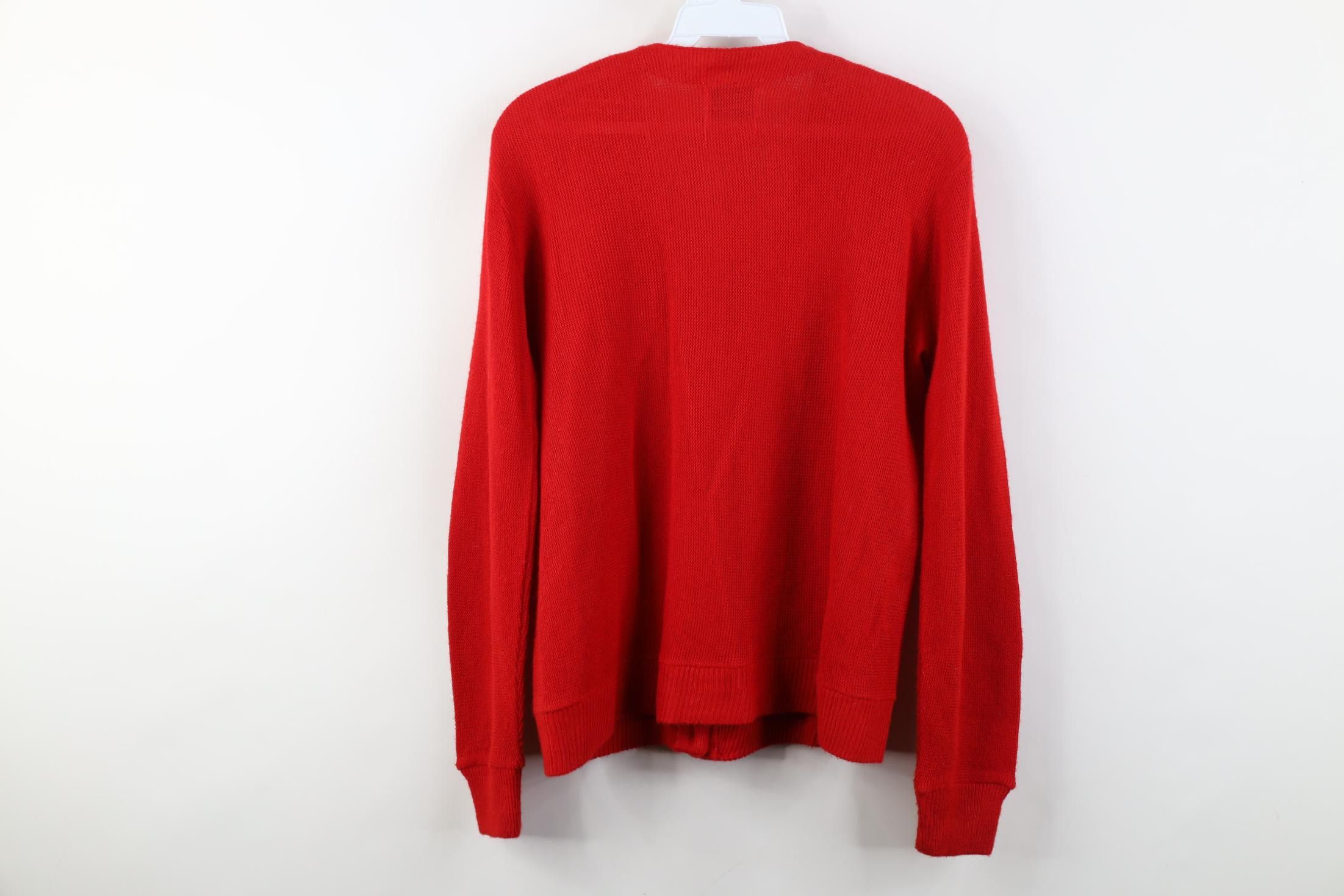 Vintage Vintage 70s Streetwear Knit Cardigan Sweater Red Acrylic USA Size M / US 6-8 / IT 42-44 - 7 Thumbnail