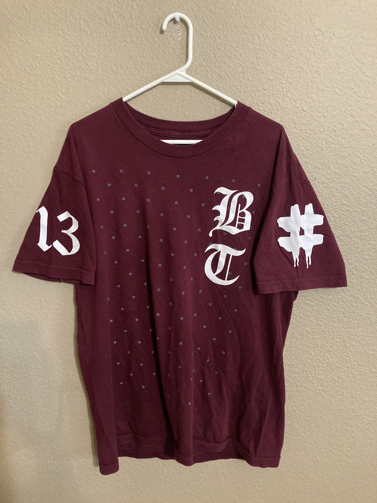 image of Vintage Virgil Abloh Been Trill Shirt in Burgundy, Men's (Size Large)