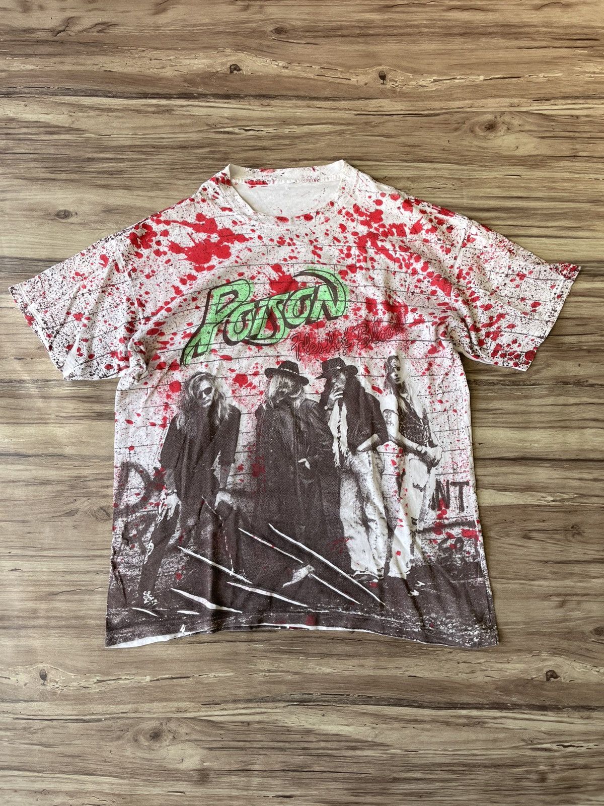 Band Tees Vintage 1990 Poison Fresh and Blood tee Size US L / EU 52-54 / 3 - 1 Thumbnail