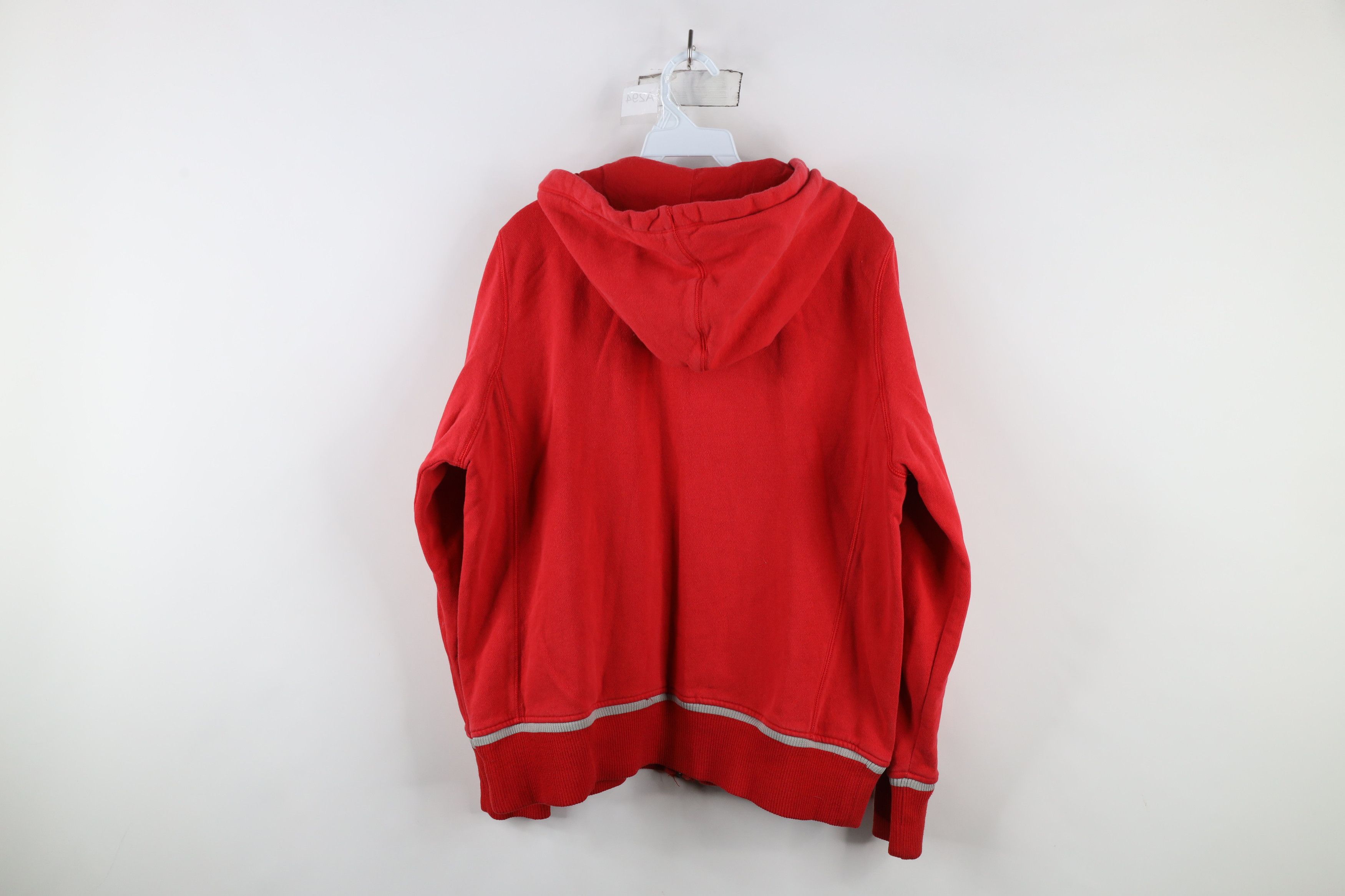 Nike × Vintage Vintage Nike Mini Swoosh Ohio State University Hoodie Red Size XL / US 12-14 / IT 48-50 - 14 Thumbnail