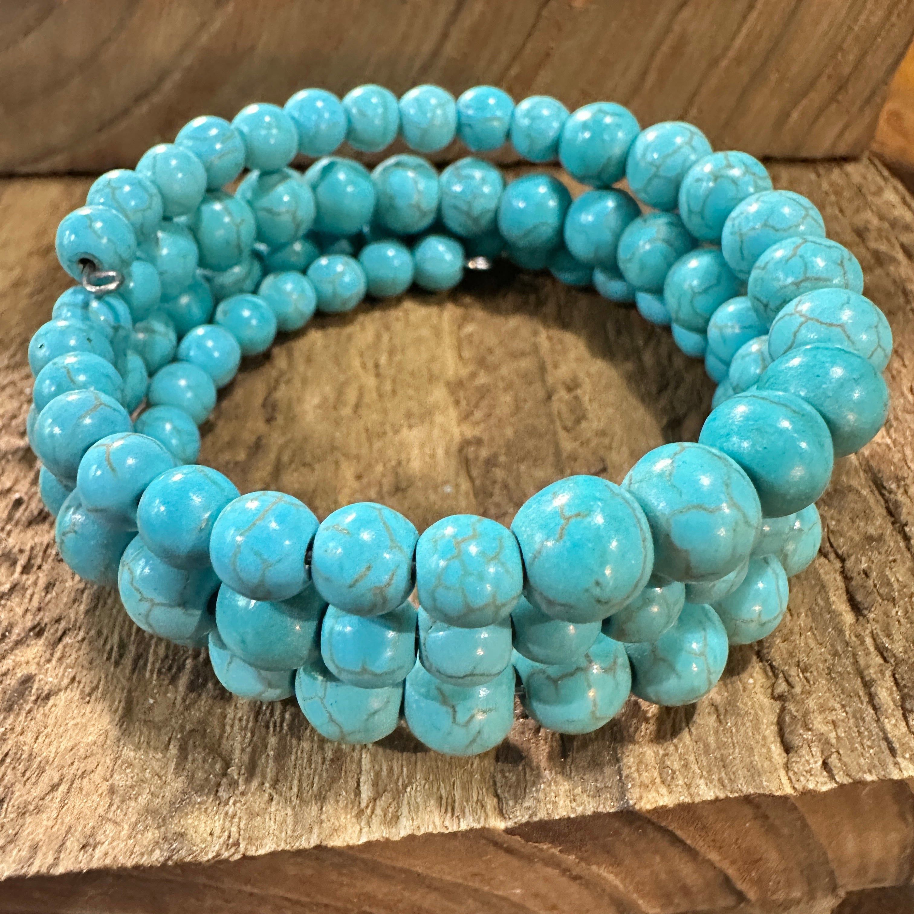 Other Handmade Synthetic Turquoise Wrap Bracelet Fashion, Southwes Size ONE SIZE - 6 Thumbnail