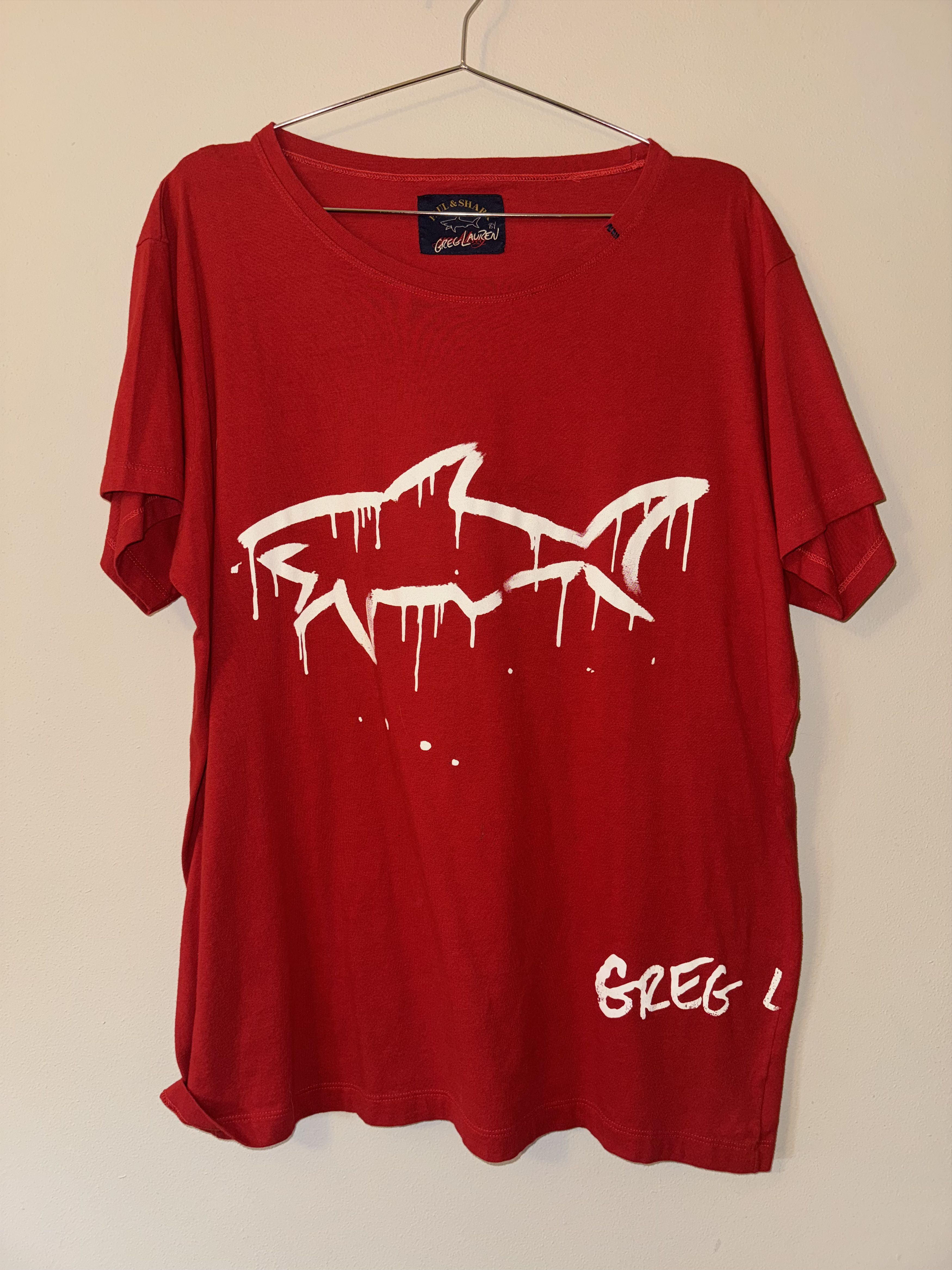 Greg Lauren × Paul & Shark Red Shark tee Size US L / EU 52-54 / 3 - 2 Thumbnail