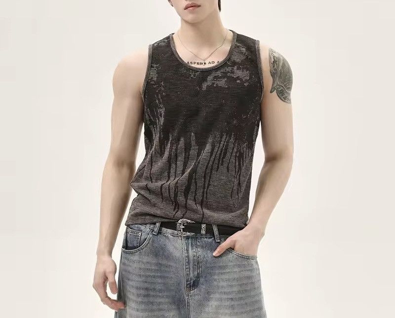 Designer Streetwear Printed Tank Top Y2k Vintage Retro Style T Shirt Size US L / EU 52-54 / 3 - 3 Thumbnail